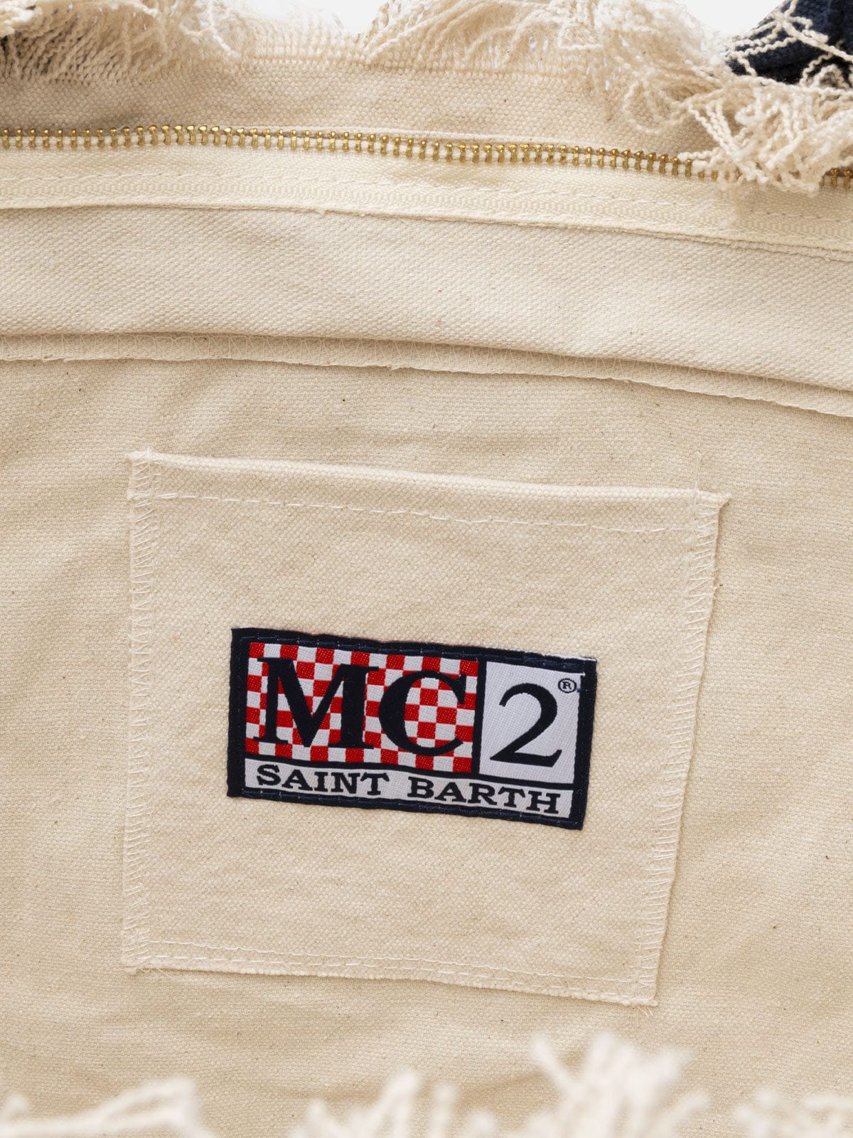 Mc2 Saint Barth Vanity Rug White And Blue Tote Bag In Blue