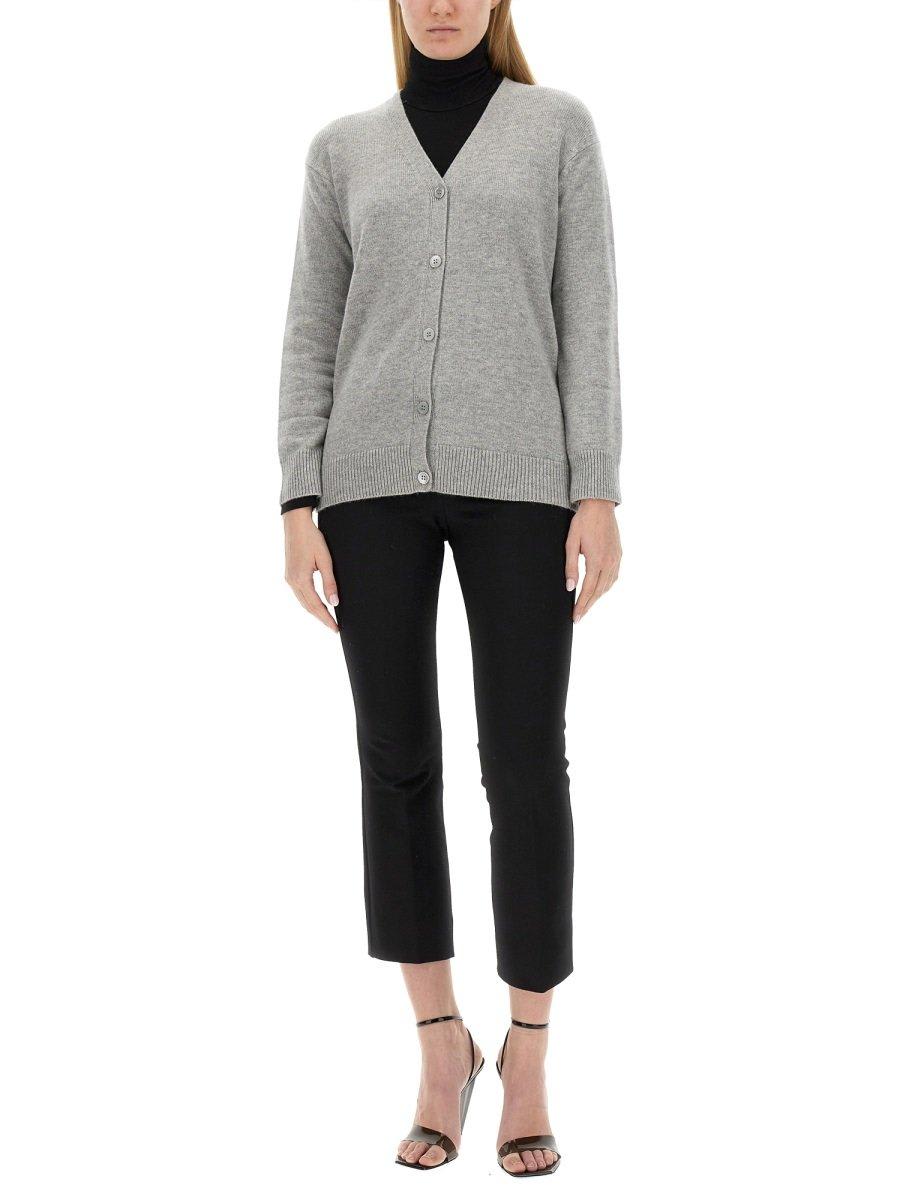 Shop 's Max Mara Vneck Longsleeved Cardigan In Grey