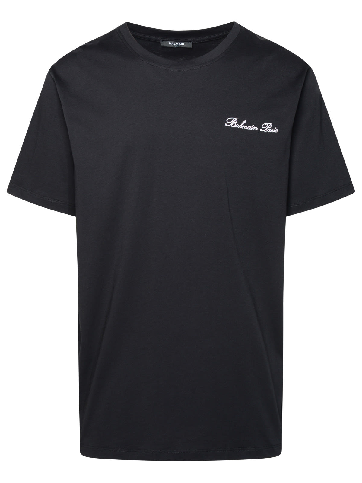 Shop Balmain Iconica Black Cotton T-shirt In Nero