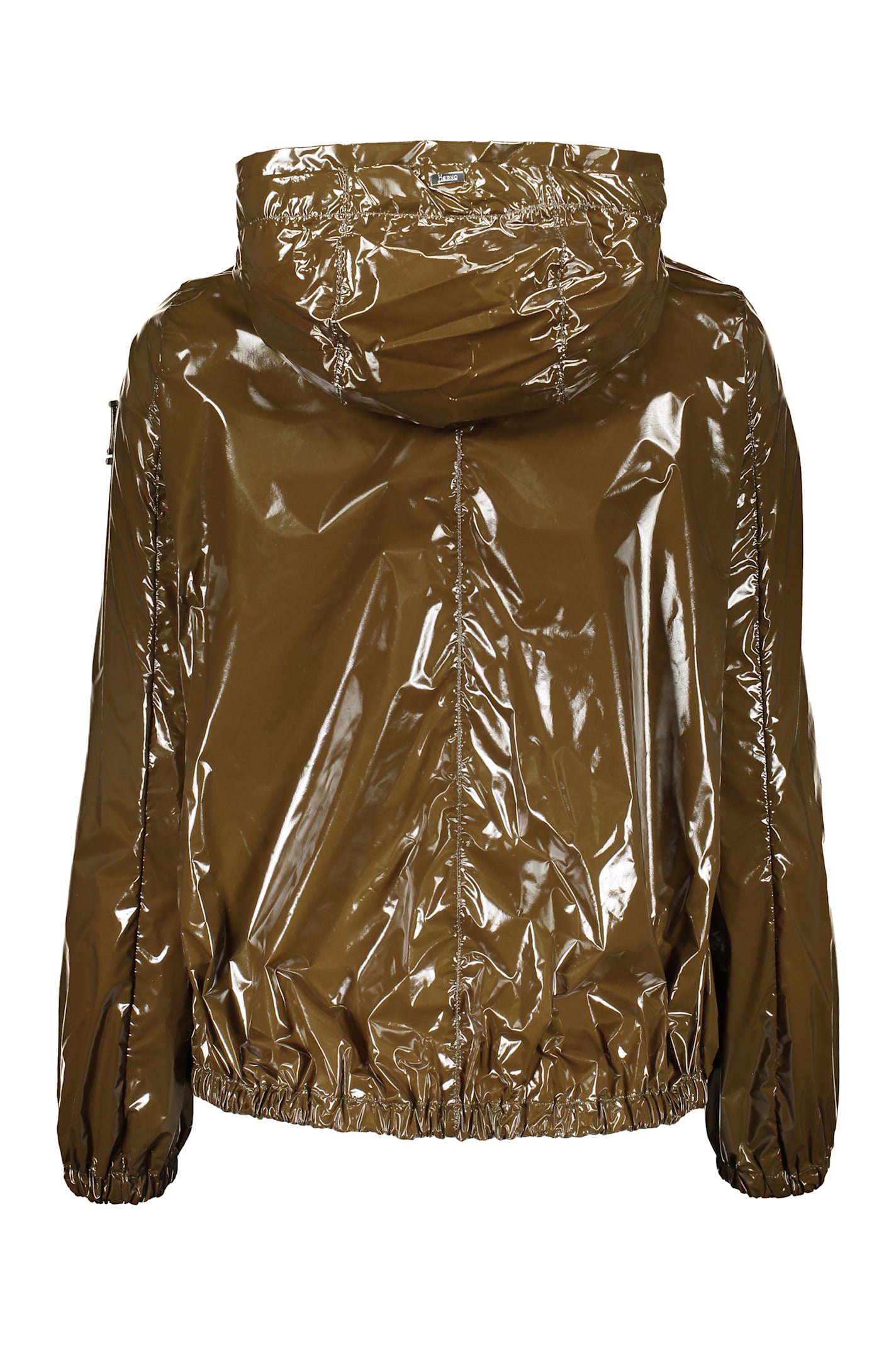 Herno Technical Fabric Hooded Jacket In Khaki