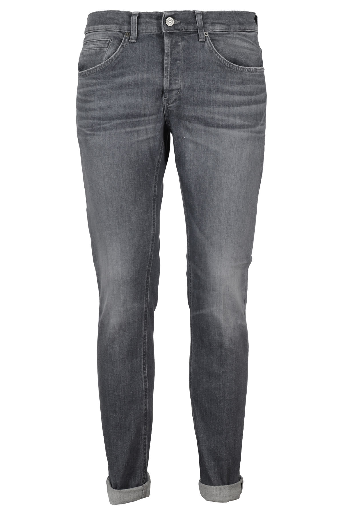 Dondup Grey Denim Jeans With Concealed Fly In Nero