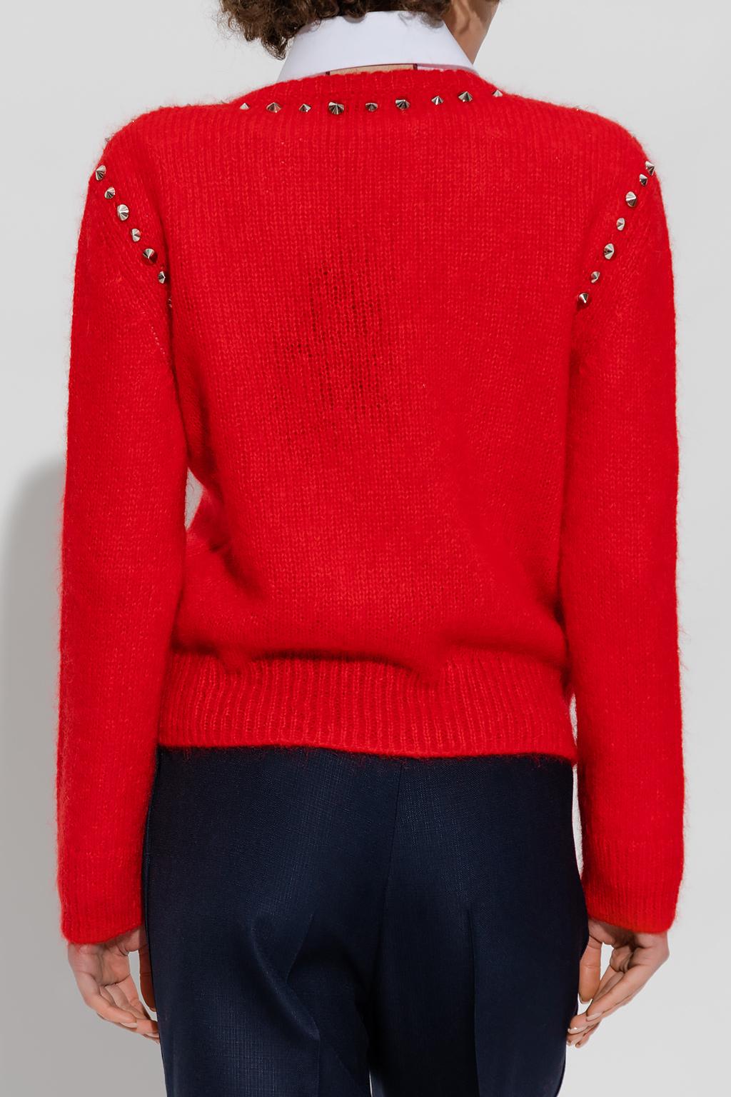 Shop Gucci Studded Sweater In Multicolour