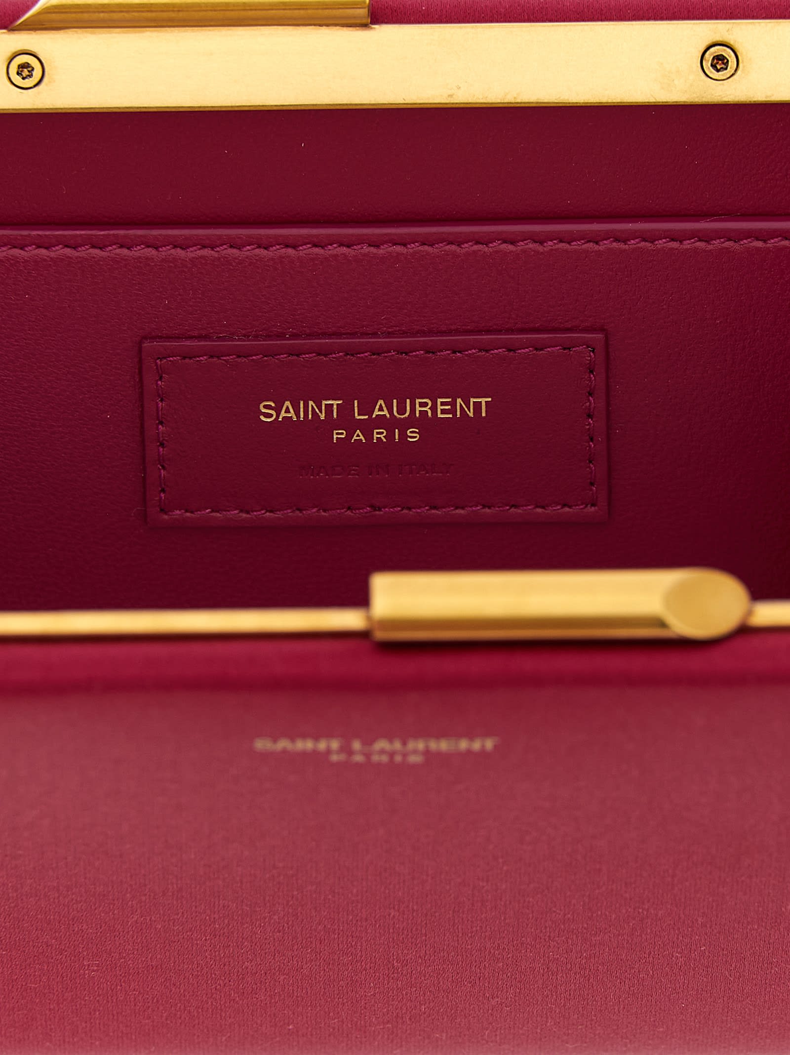 Saint Laurent Midnight Piccola Clutch Fuchsia In Red