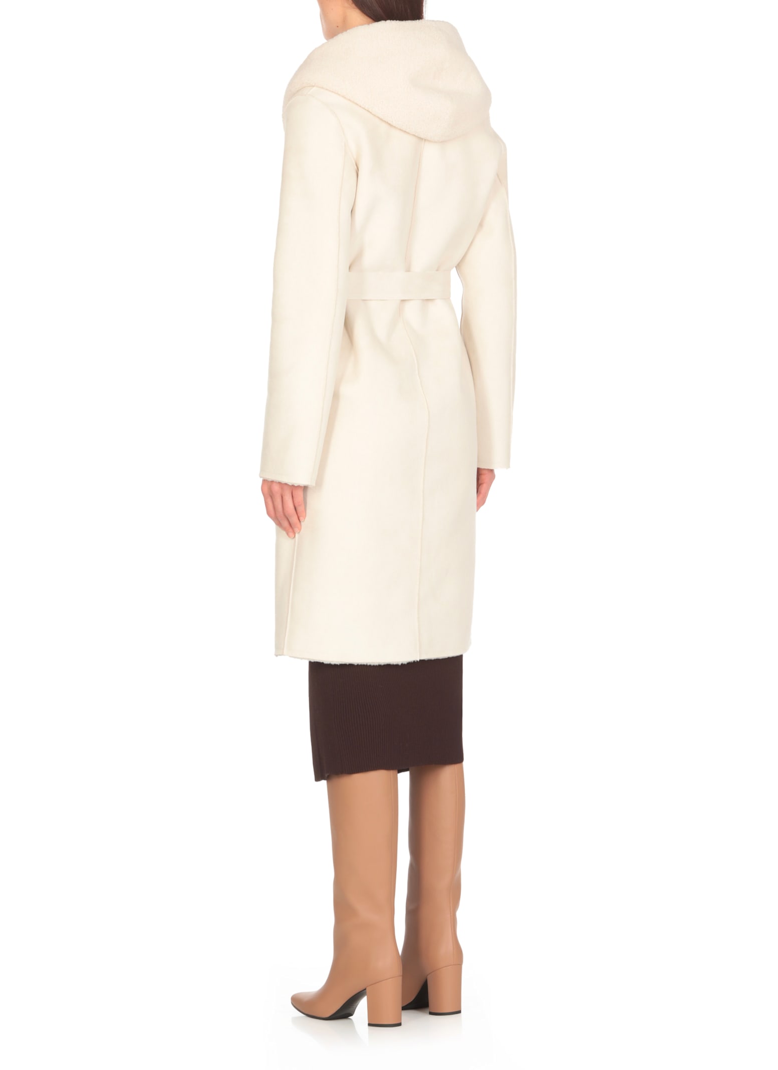 Shop Valentini 1972 Eco Montone Coat In Ivory