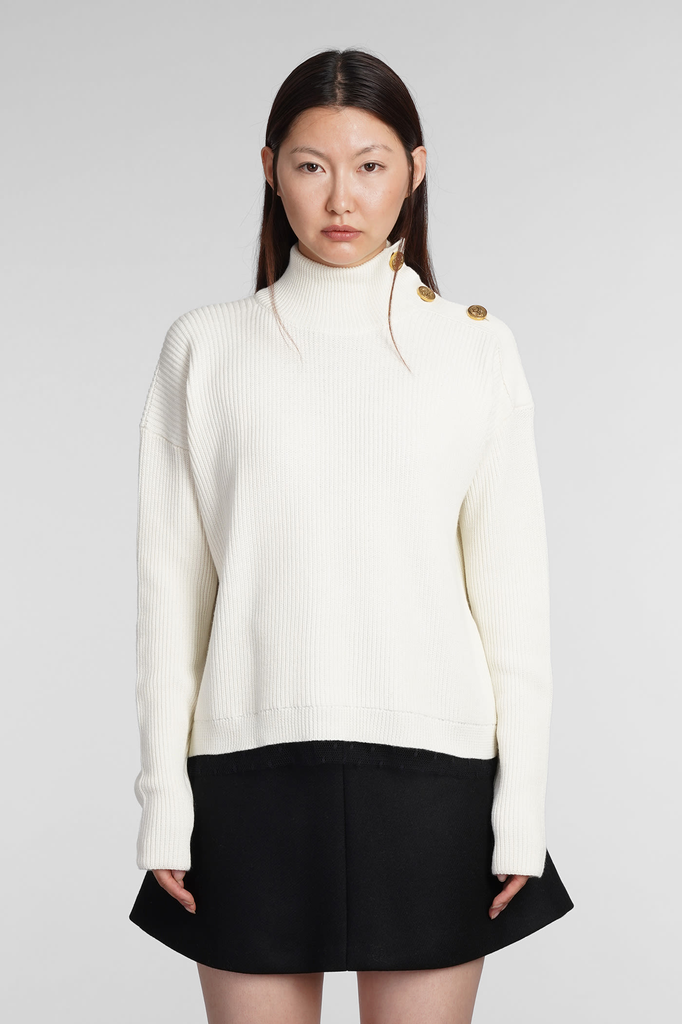 RED VALENTINO KNITWEAR IN WHITE WOOL