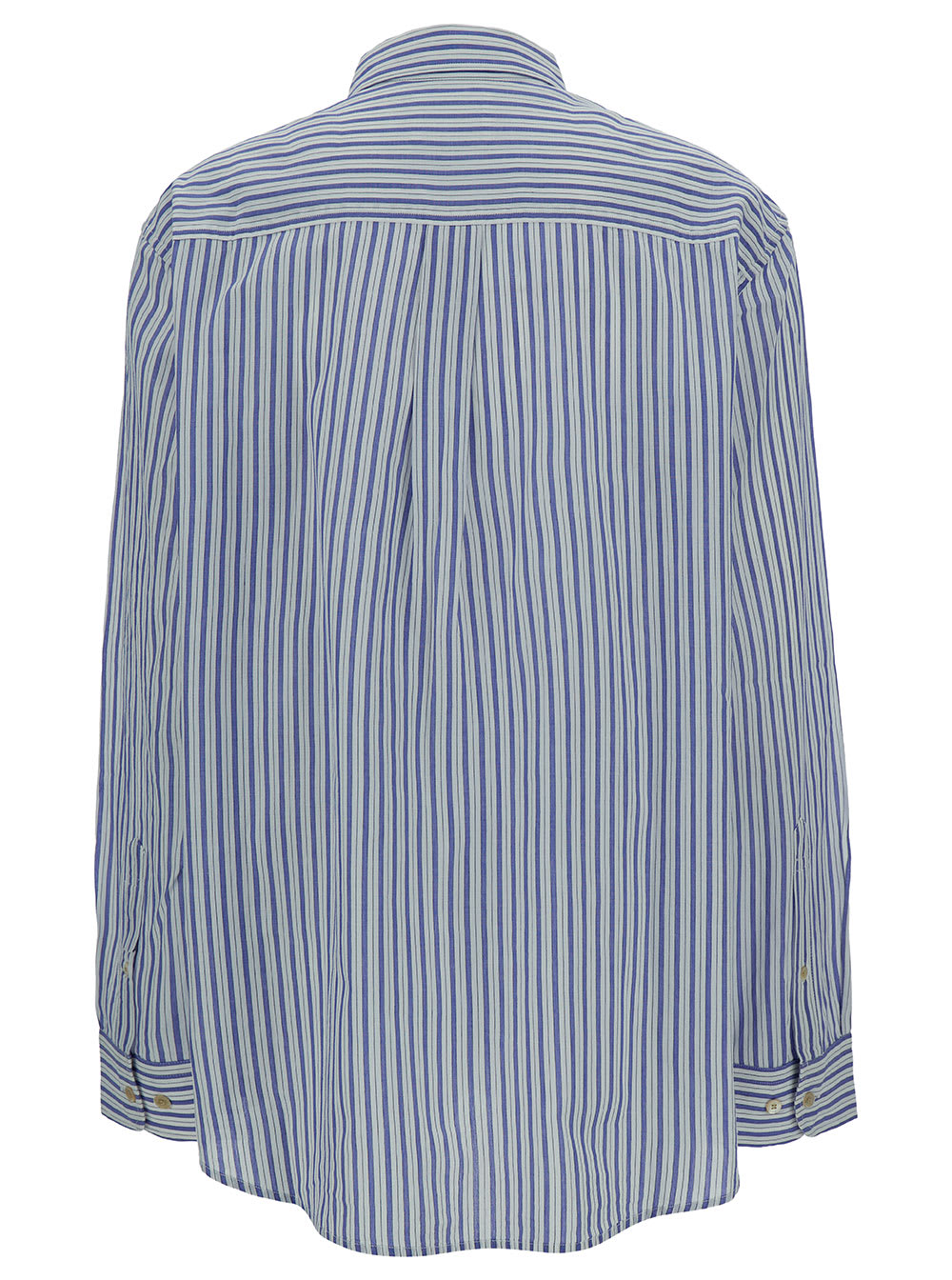 Shop Marant Etoile Esola Blue Shirt With Stripe Motif In Cotton Woman In Azure