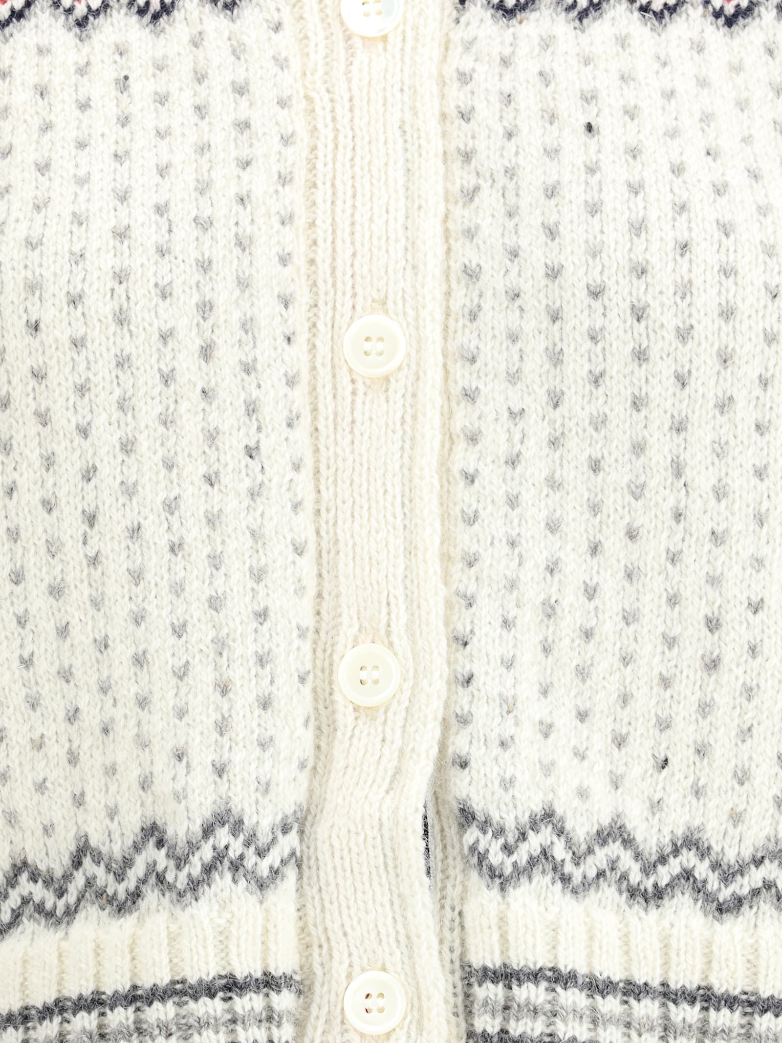 Thom Browne Wool And Mohair Cardigan In Neutral
