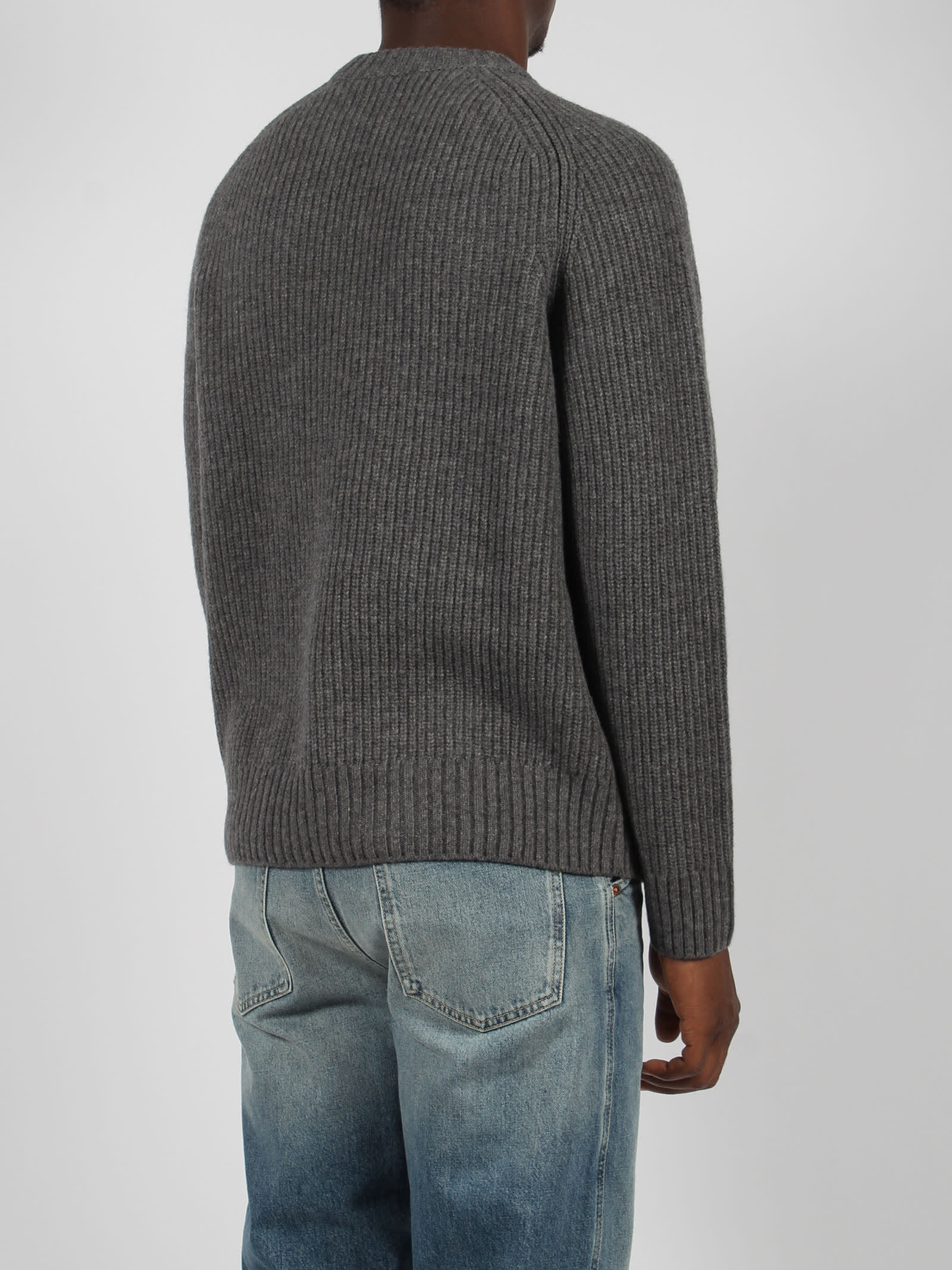 Shop Closed Round Neck Sweater In Grey