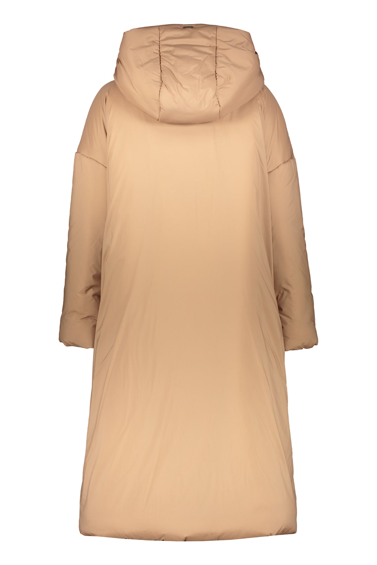 Herno Long Down Jacket With Hood In Brown