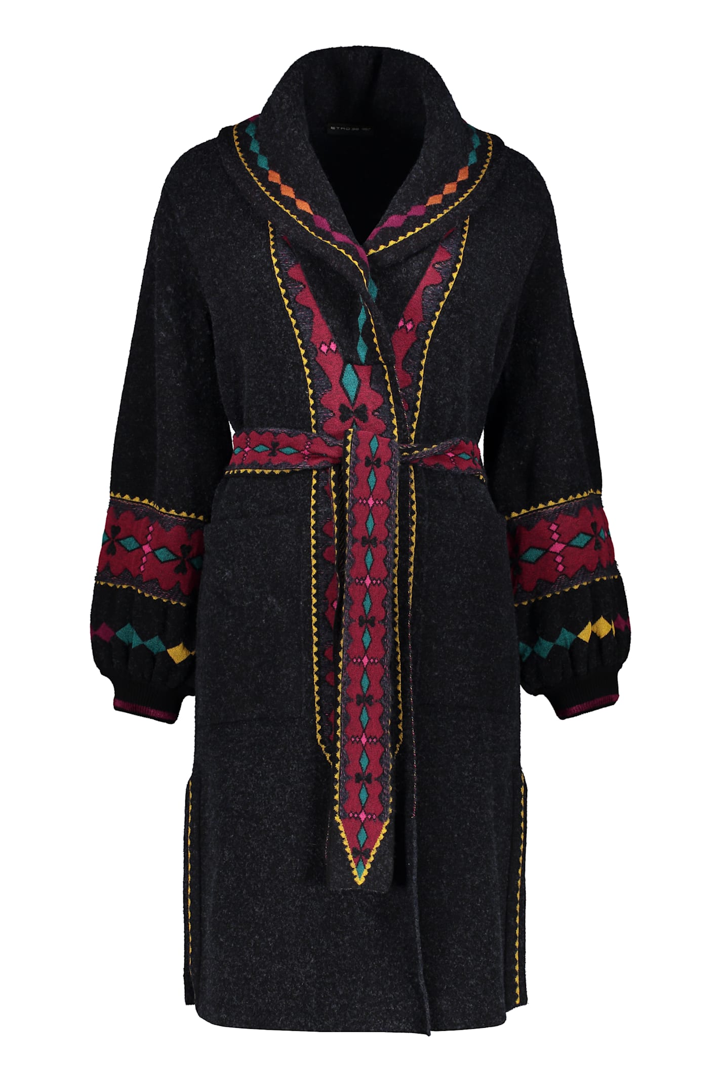 Shop Etro Wool-blend Cardigan In Black