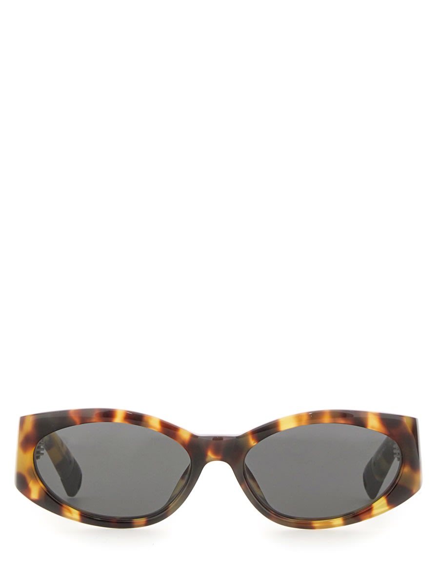 Jacquemus Ovalo - T-shell / Matt Black Sunglasses In Multicolour