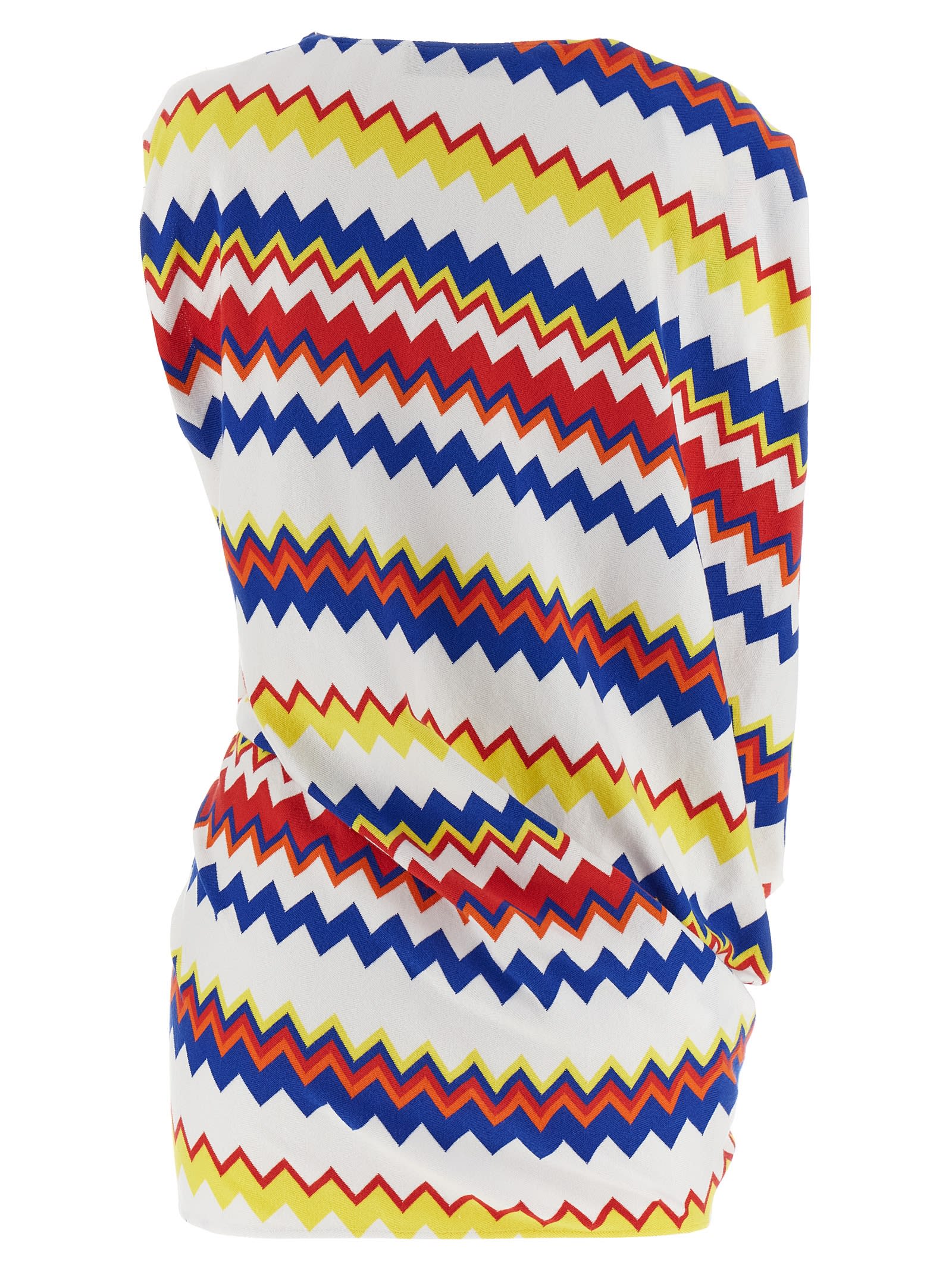 Missoni Peplum Top With Vibrant Zigzag Pattern In Multi