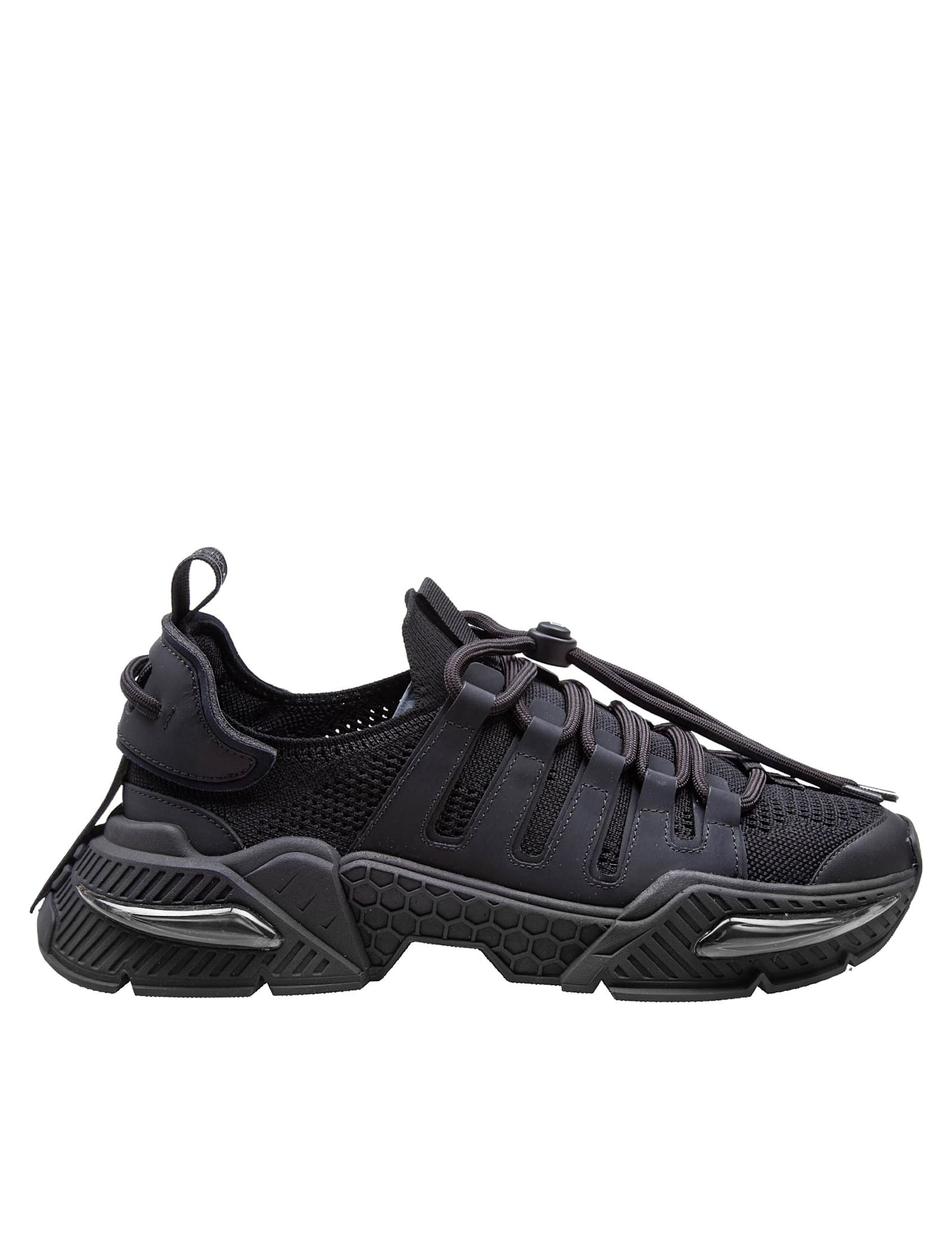 Shop Dolce & Gabbana Airmaster Sneakers In Black Nylon In Black / Black