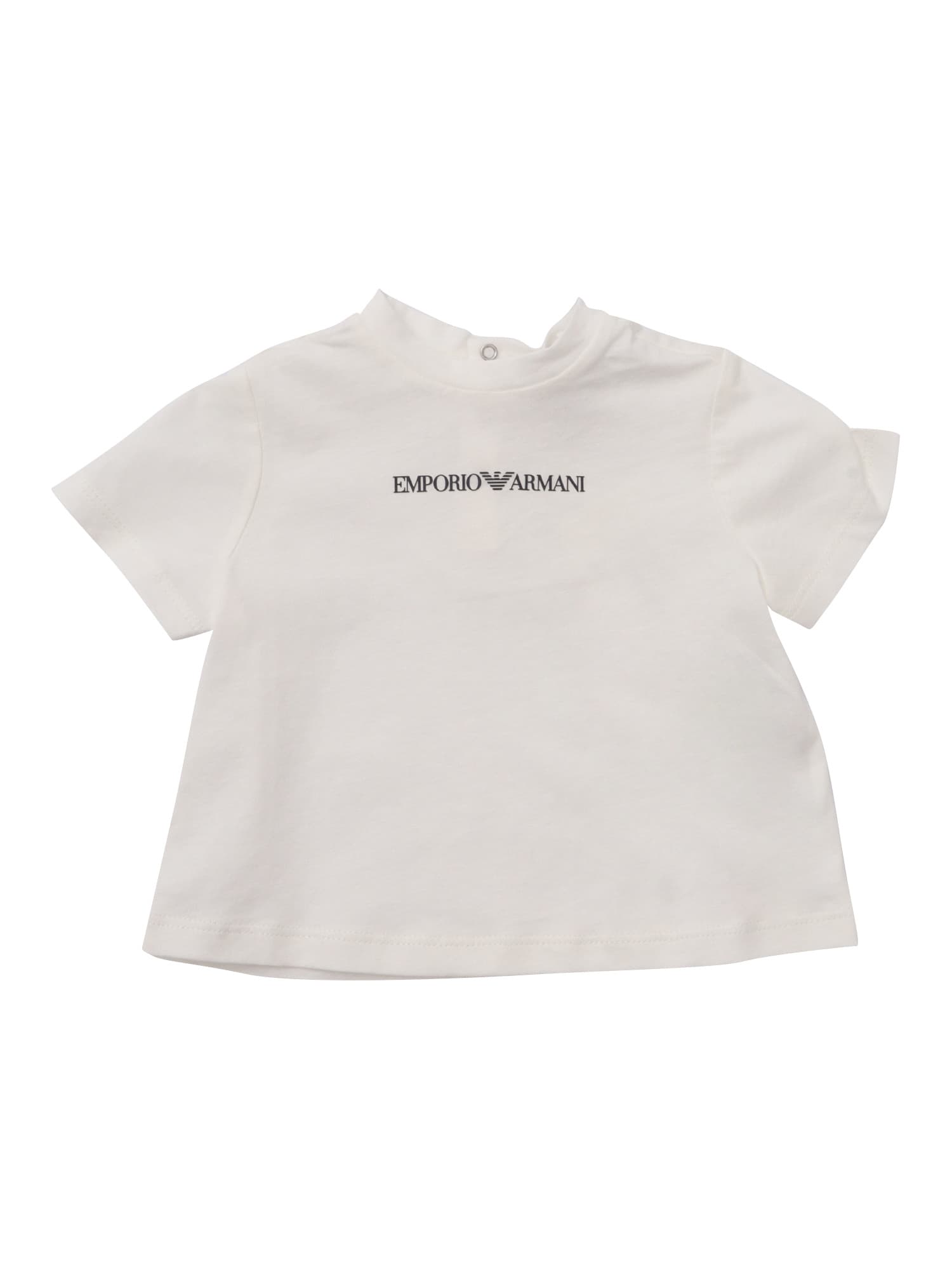 Emporio Armani Rubberised-logo T-shirt In White
