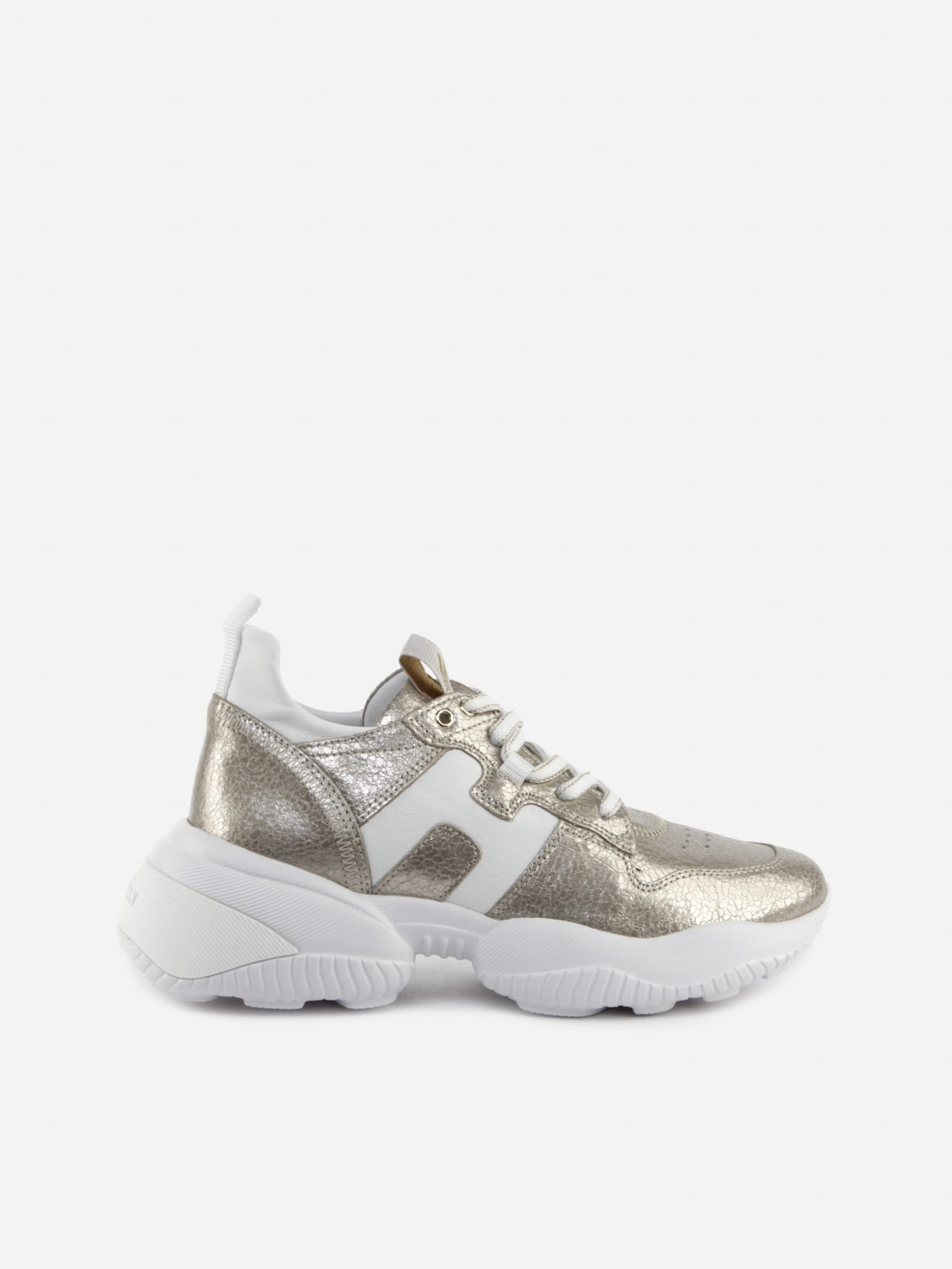 Hogan Interaction Sneakers In Leather With Pearly Finish