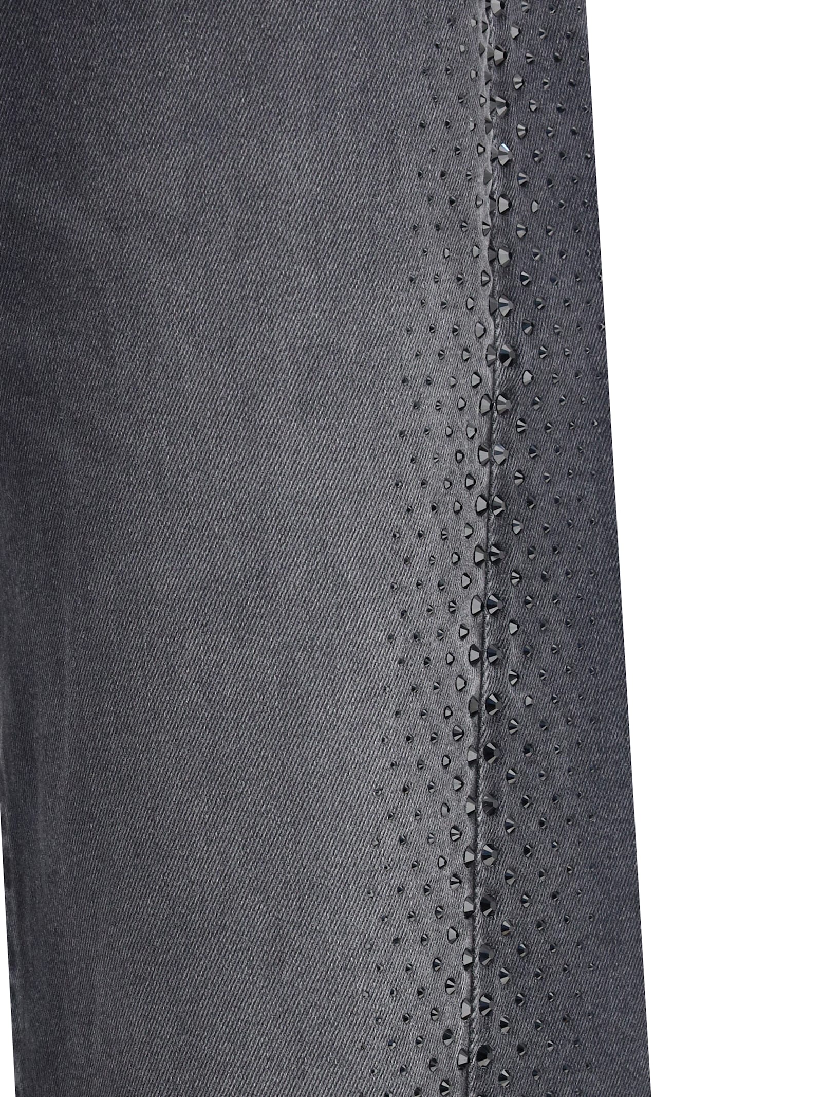 7 For All Mankind Embellished Twisted Lotta Wide Leg Jeans Clothing In Black