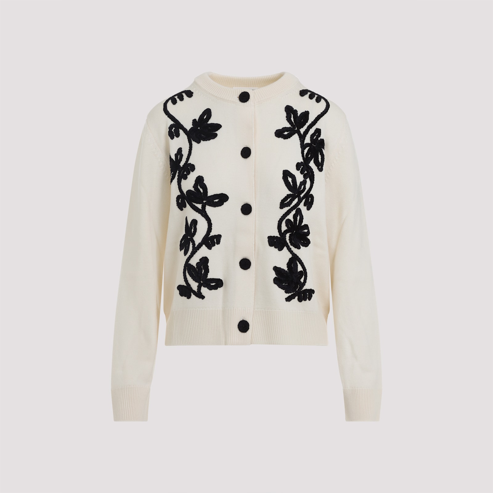 Jil Sander Long Sleeves Cardigan Velvet Embroidery In Gray