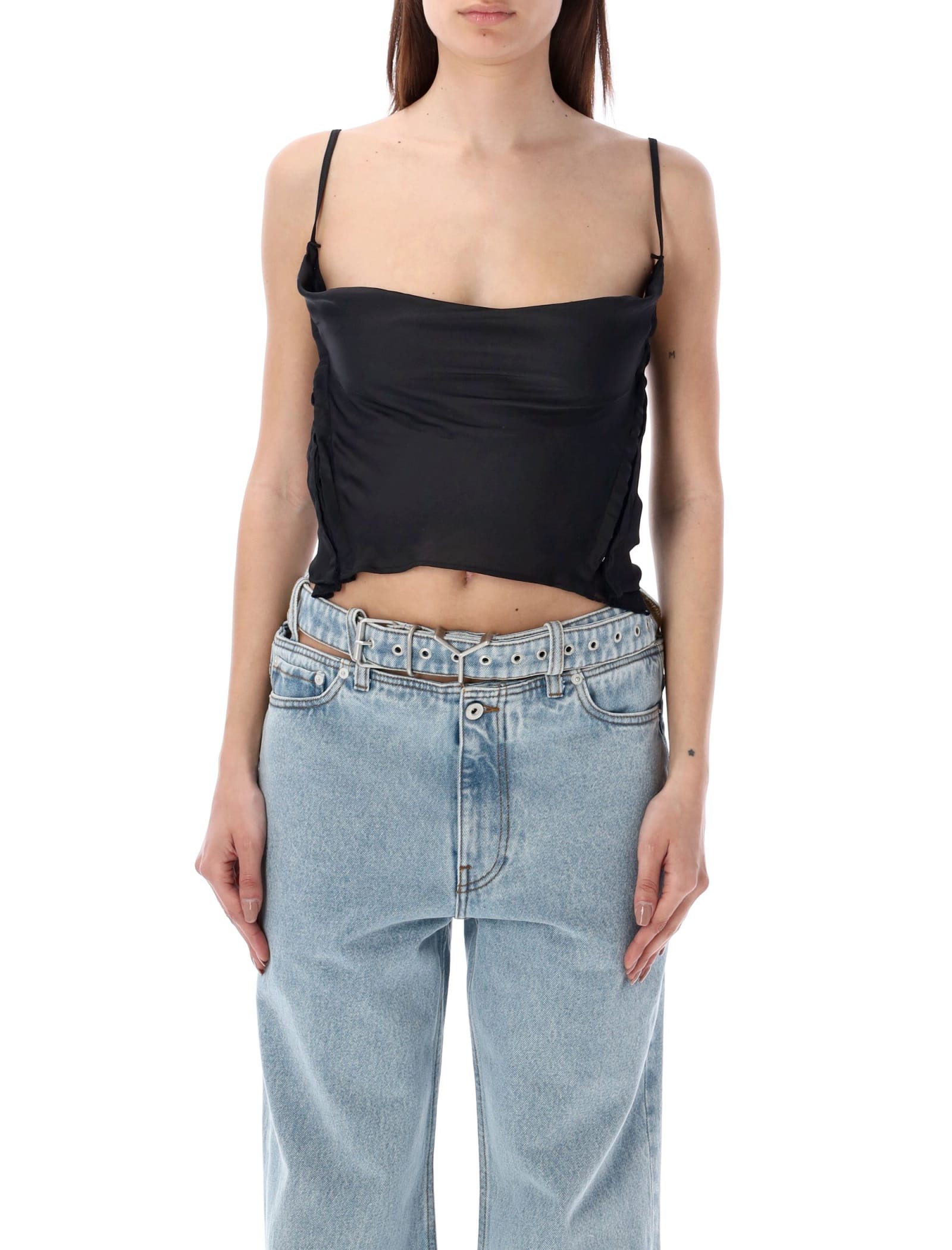 Shop Y/project Hook And Eye Top In Black