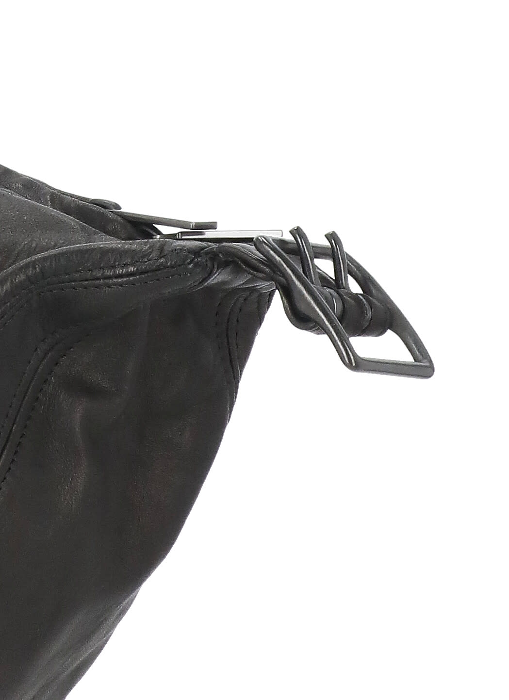 Shop Yohji Yamamoto Leather Bag In Black