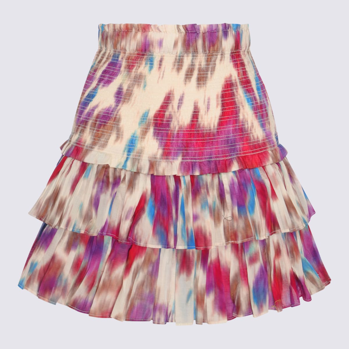 Shop Marant Etoile Beige And Raspberry Cotton Naomi Skirt In Beige/rasberry