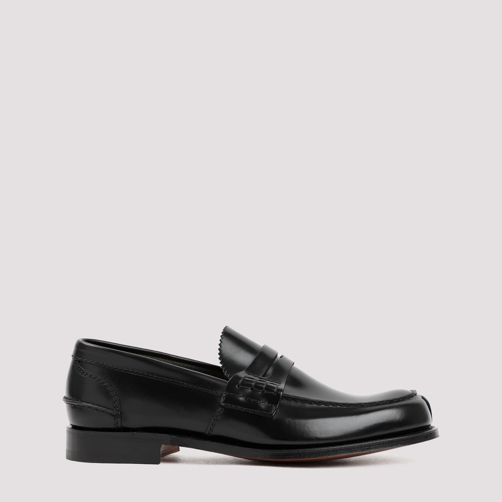 Church's Black Moccasin Flat Shoes With Elegant Detailing For Modern Men In Black