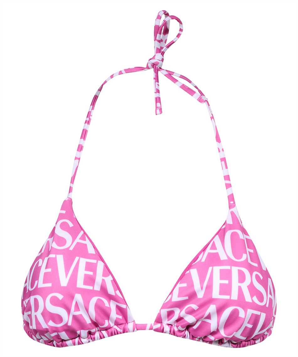 Shop Versace Triangle Bikini Top In Fuchsia