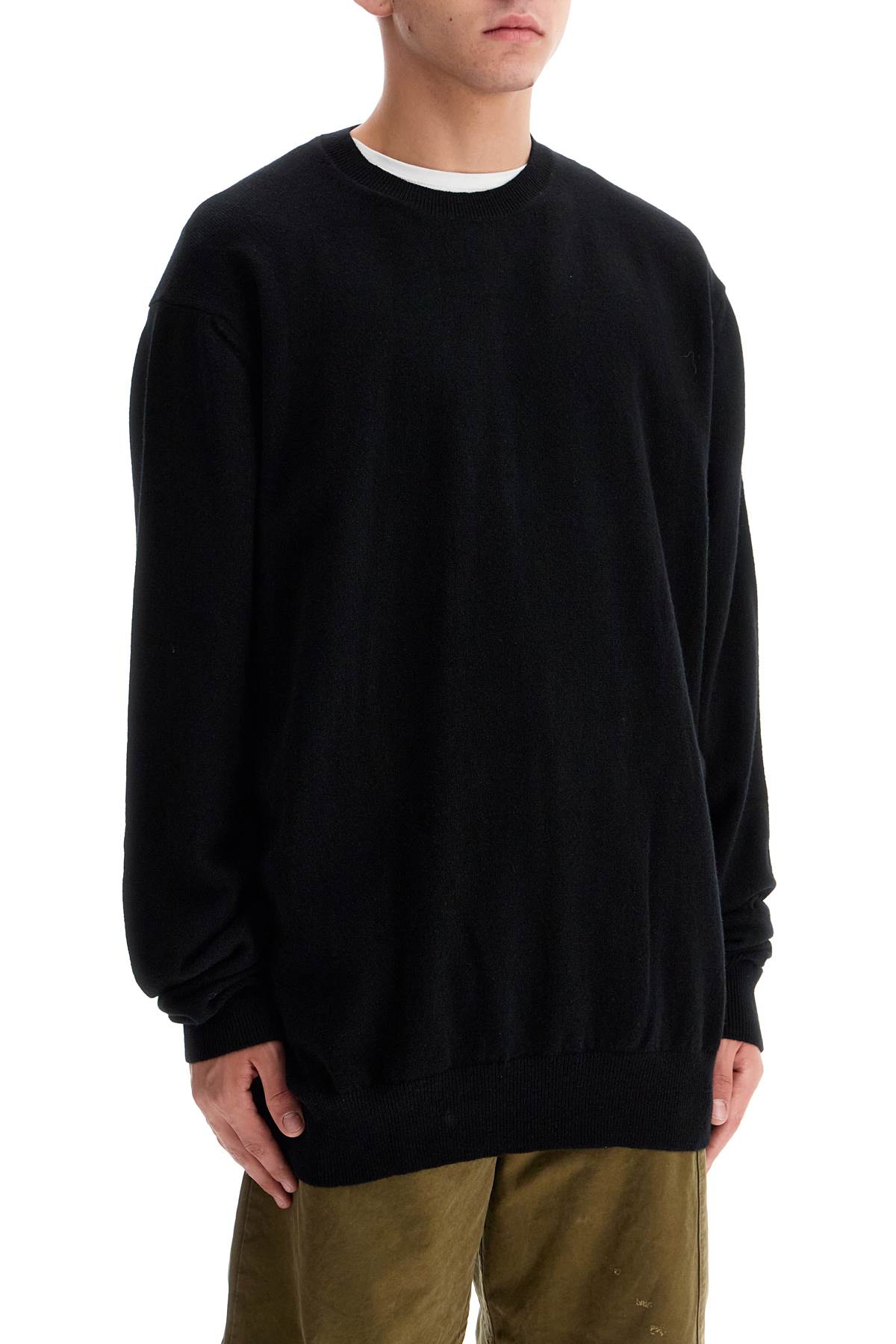 Shop Comme Des Garçons Shirt Wool Yarn Pullover Sweater In Black (black)