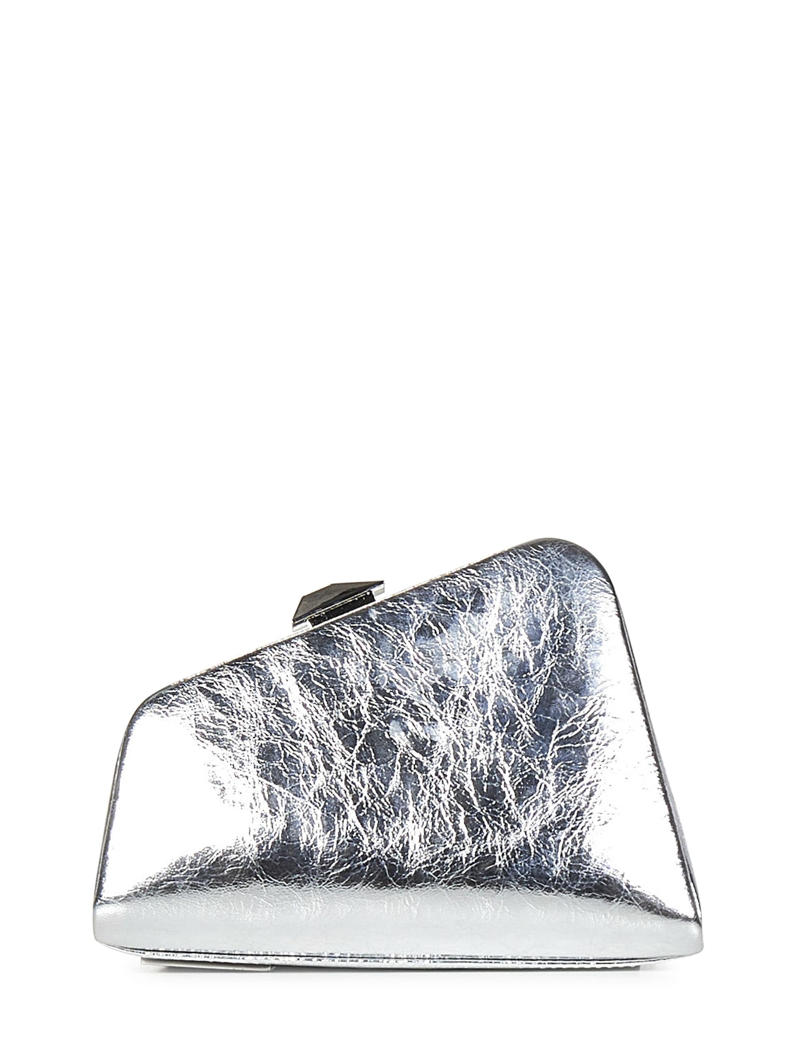 Shop Attico Midnight Mini Clutch In Silver