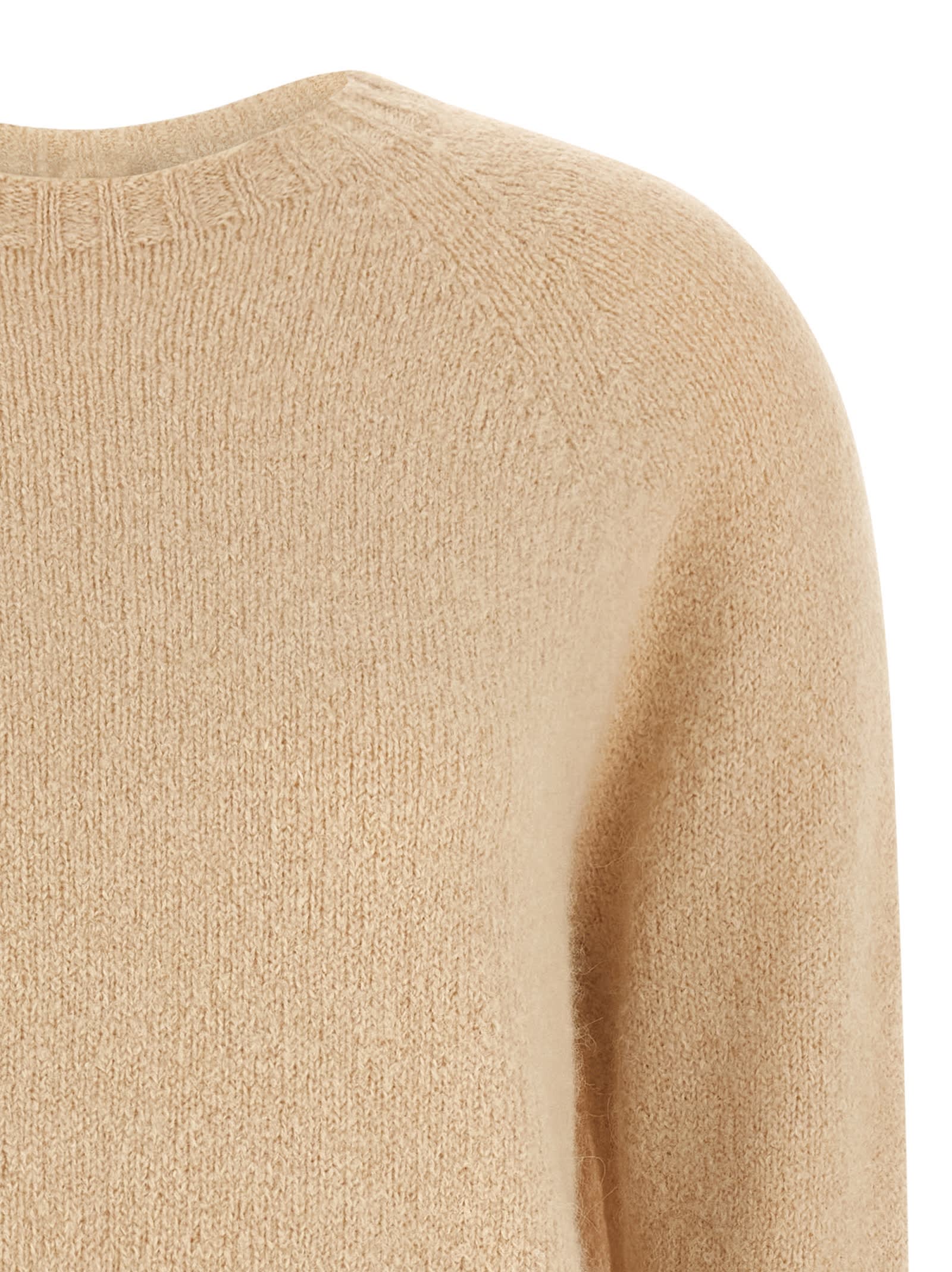 Weekend Max Mara Camel Stretch Alpaca Blend Ghiacci Sweater In Animal Print