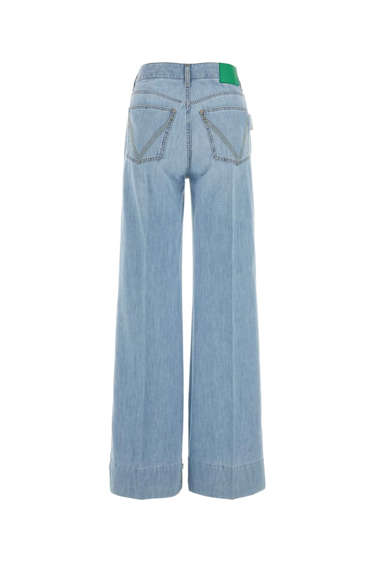 Bottega Veneta Light Blue Denim Wide-leg Jeans In Lightblue