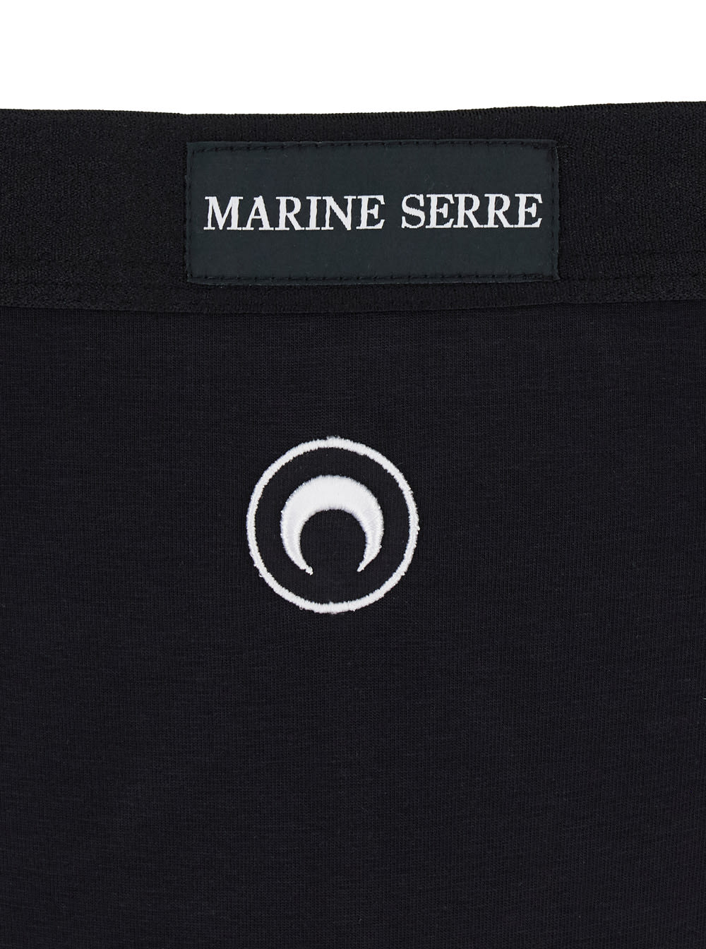 Shop Marine Serre Black Briefs With Crescent Moon Logo In Cotton Woman