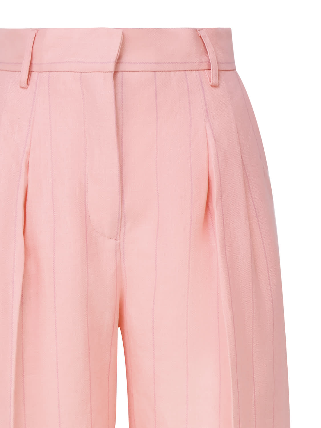 Shop The Andamane Nathalie Trousers In Linen Blend In Pink