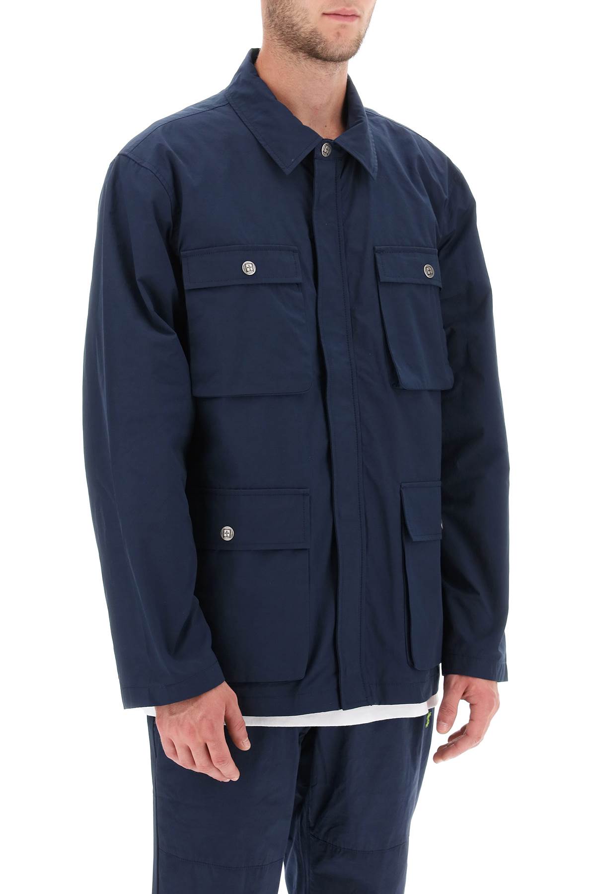 Shop Ksubi Detonate Technical Cotton Jacket In Navy (blue)