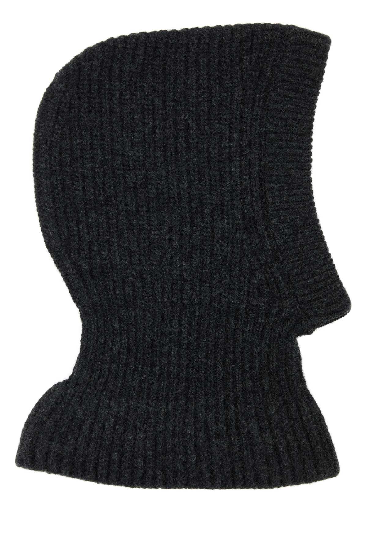 Shop Lemaire Melange Charcoal Wool Balaclava In Anthracitemelange