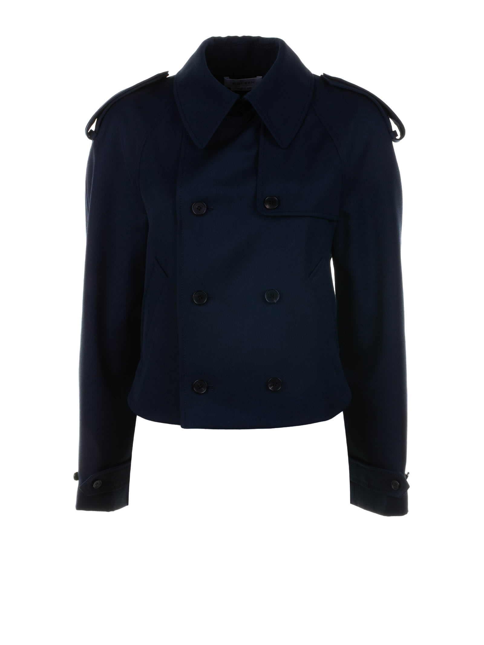 Alexander Mcqueen Alexander Mc Queen Short Double Breasted Navy Blue Jacket