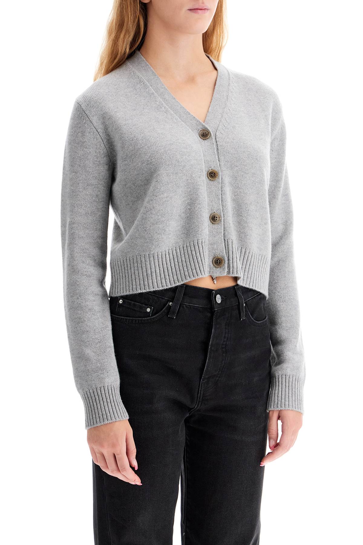 Shop Lisa Yang Cropped Cashmere Cardigan In Dove Grey (grey)