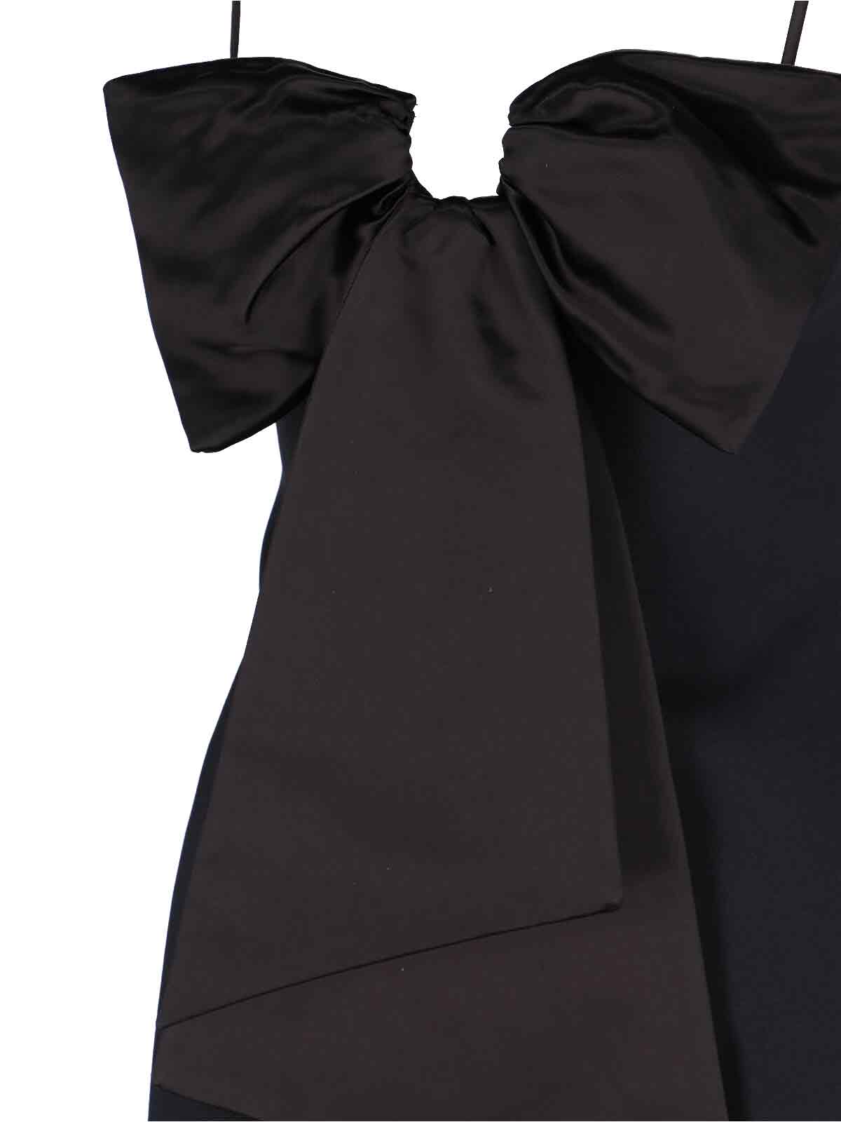 Marc Jacobs Bow Detail Knee Length Dress With Spaghetti Straps In Black