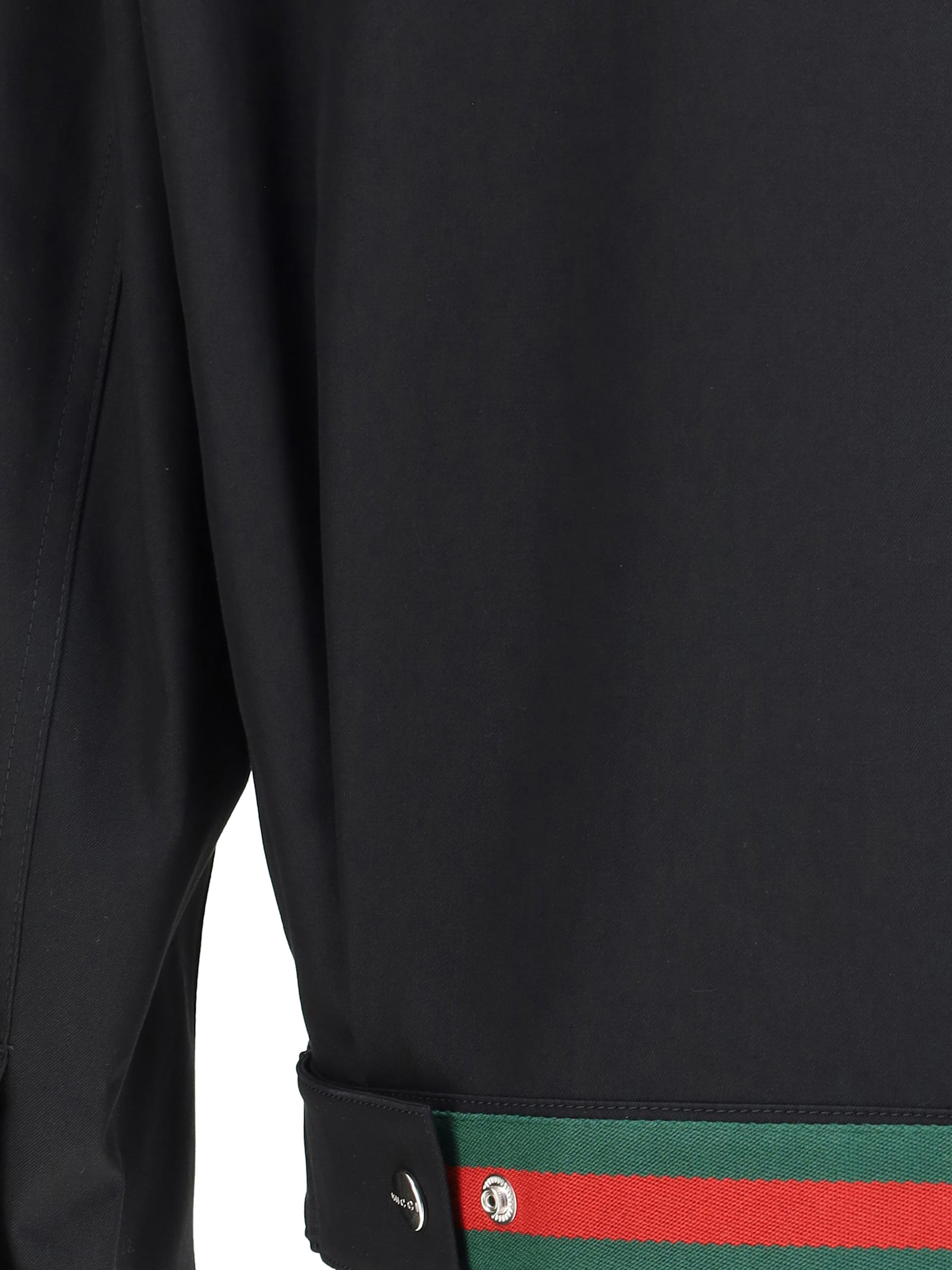 Gucci Twill Jacket With Web Detail In Black