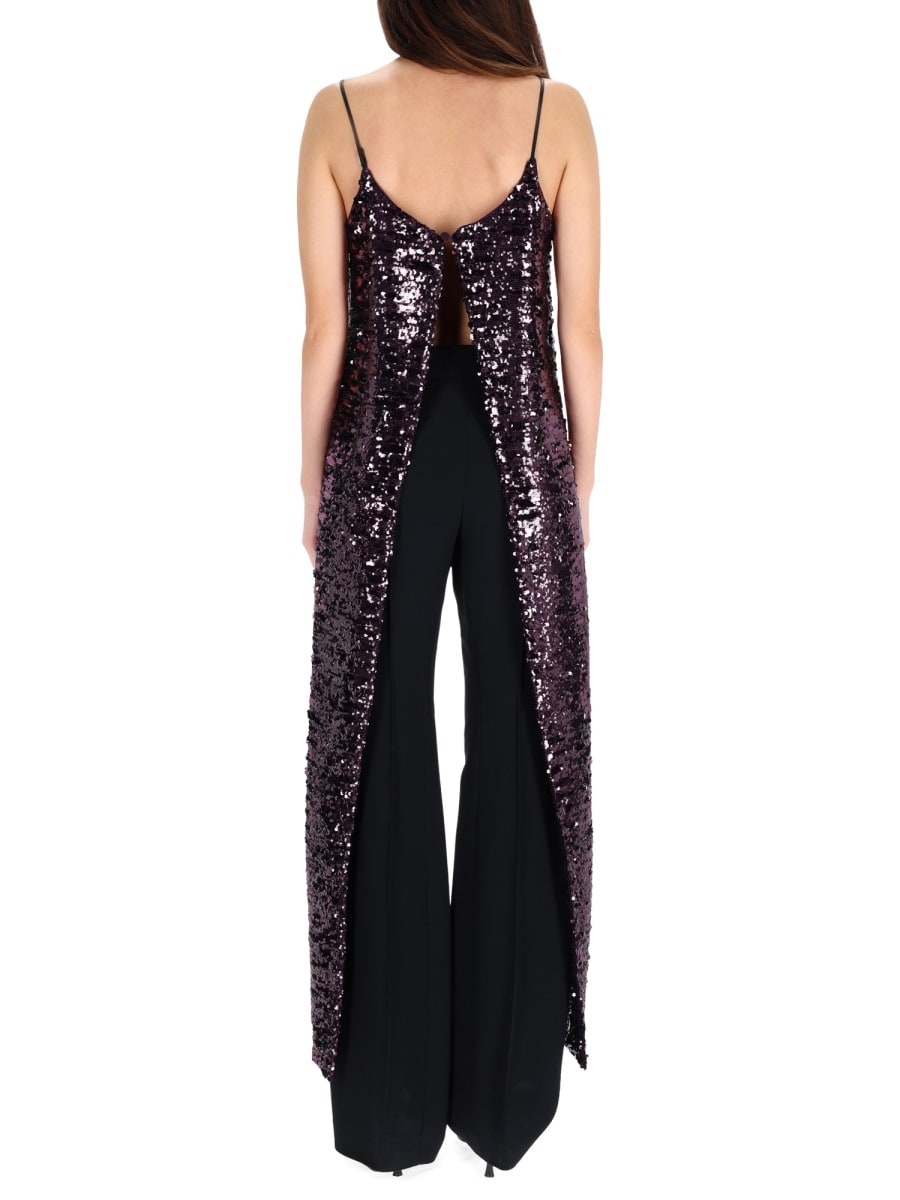 Rabanne Sequined Top In Purple