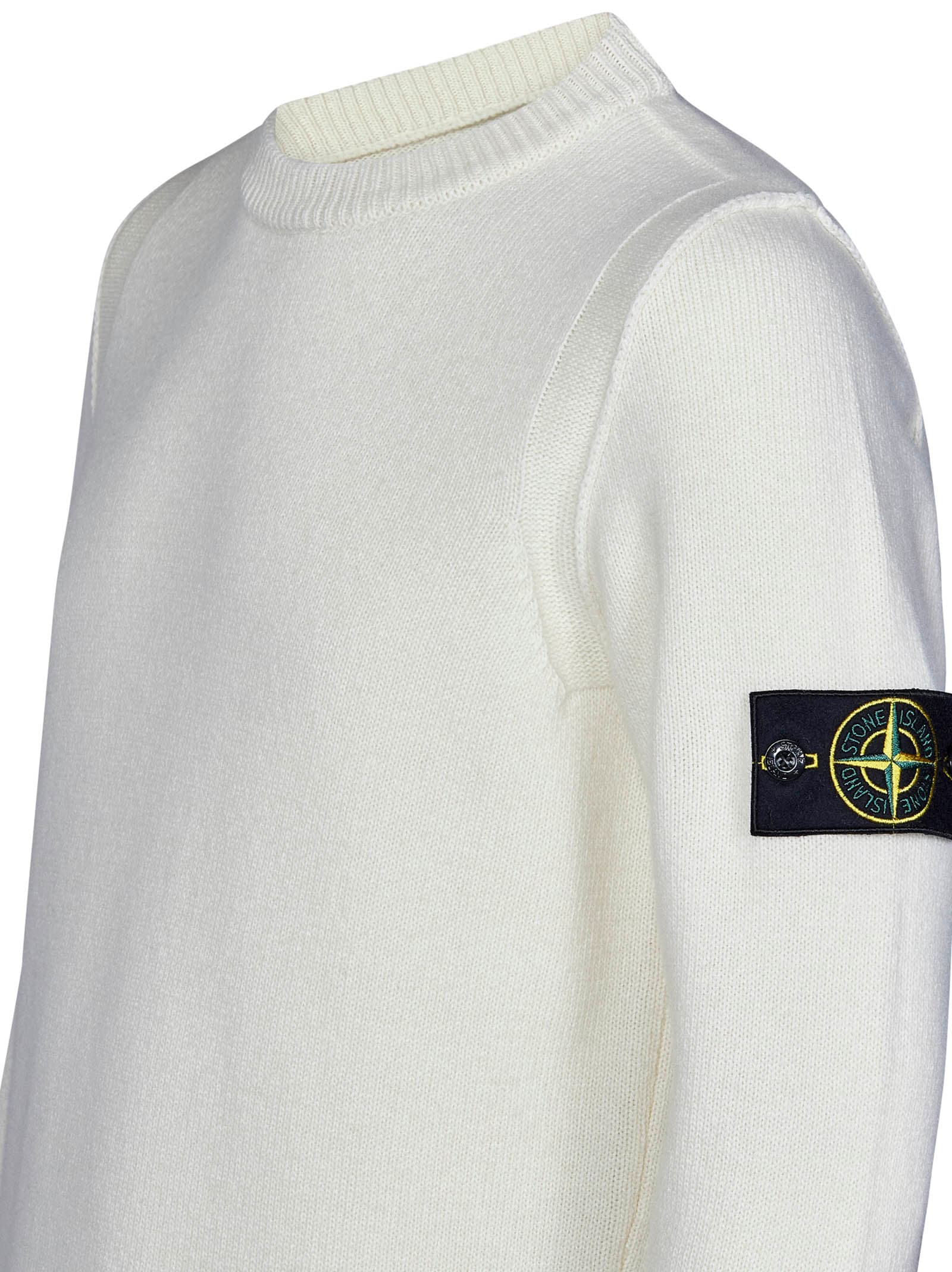 Shop Stone Island Sweater In White