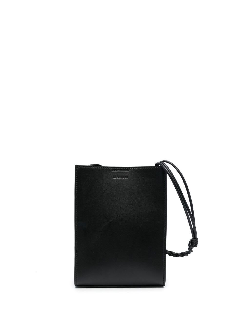 Shop Jil Sander Tangle Black Crossbody Bag In Leather Man