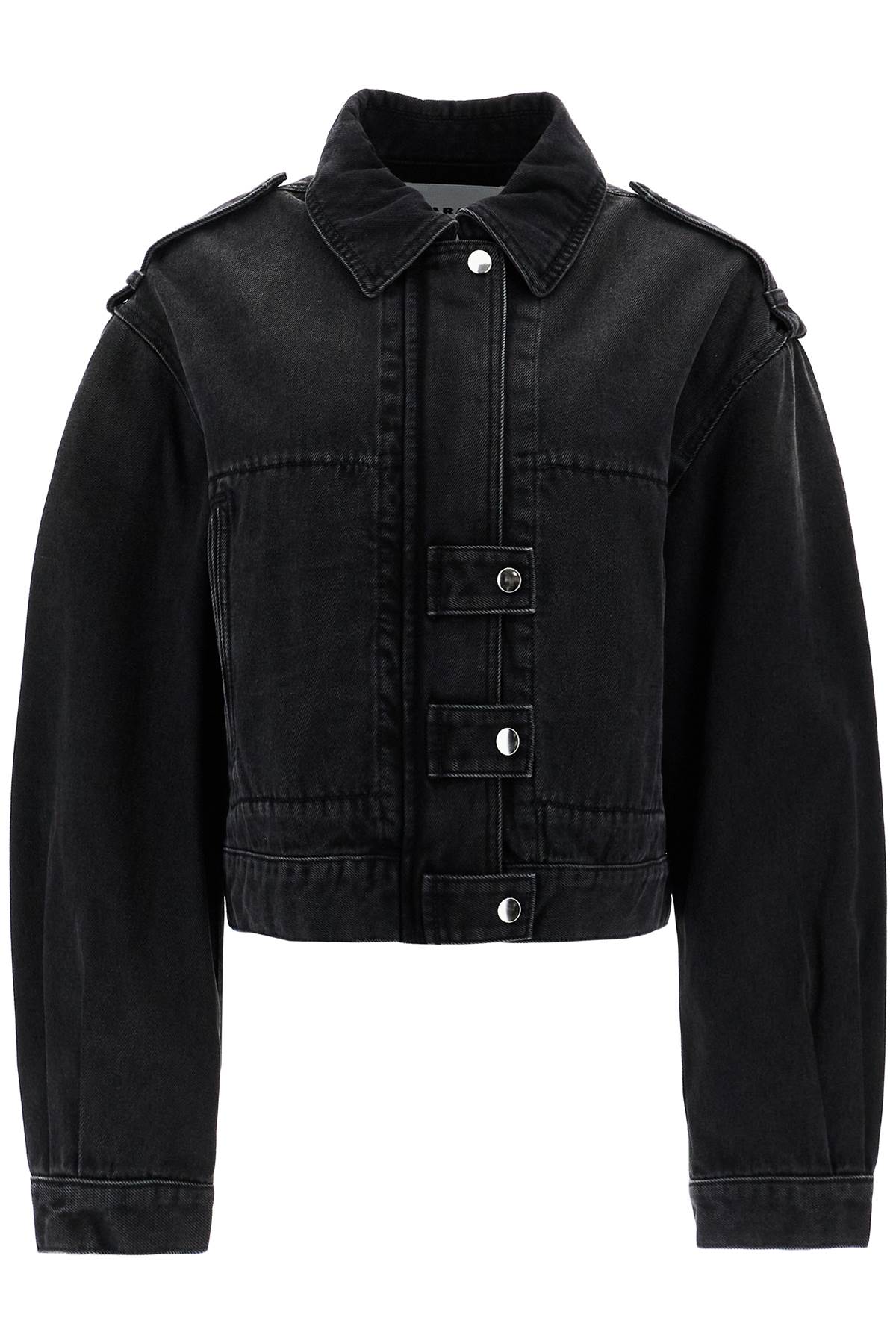 Shop Marant Etoile Julie Denim Jacket In Faded Black (black)