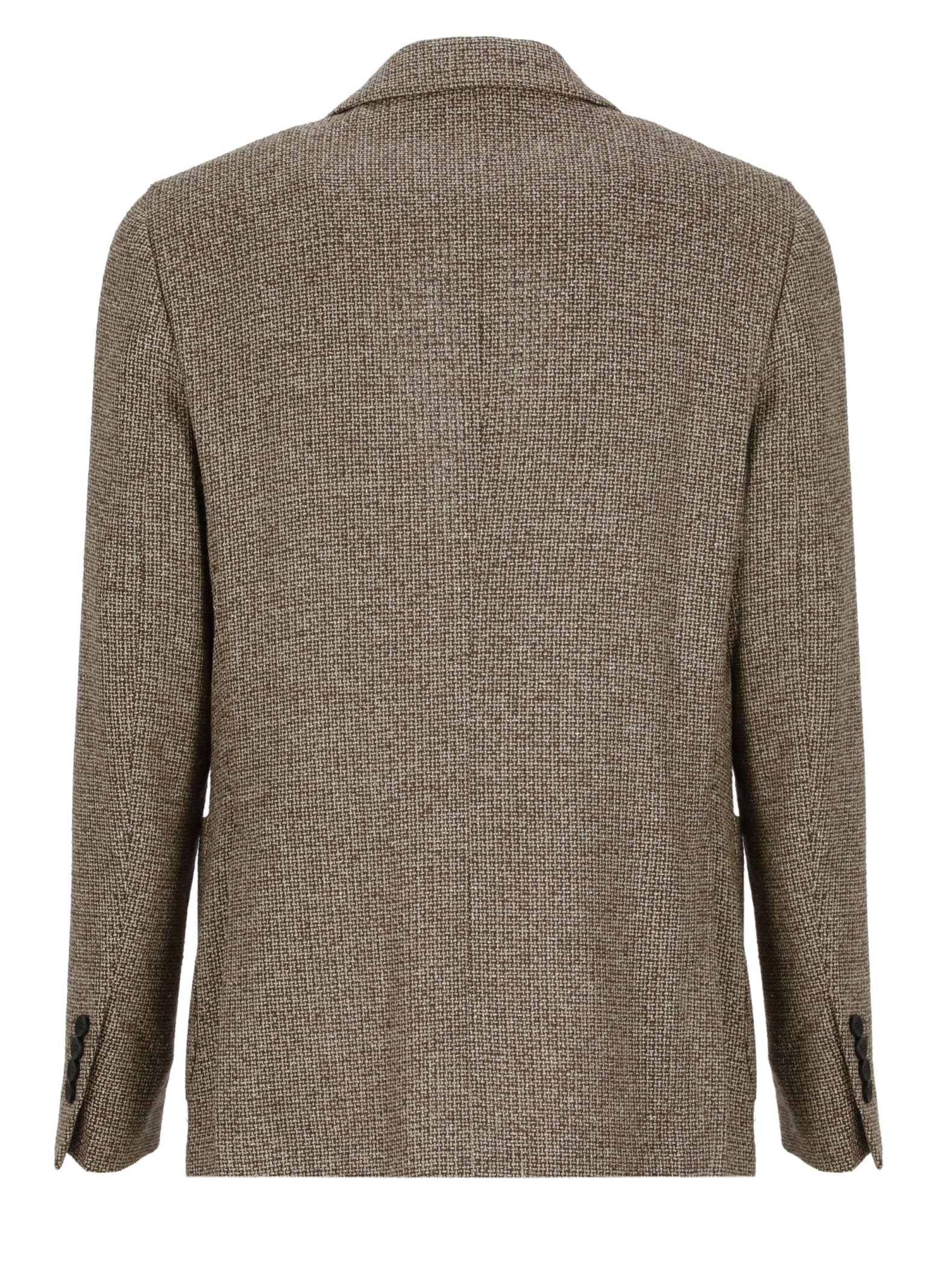 Shop Lardini Wool And Silk Jacket In Brown