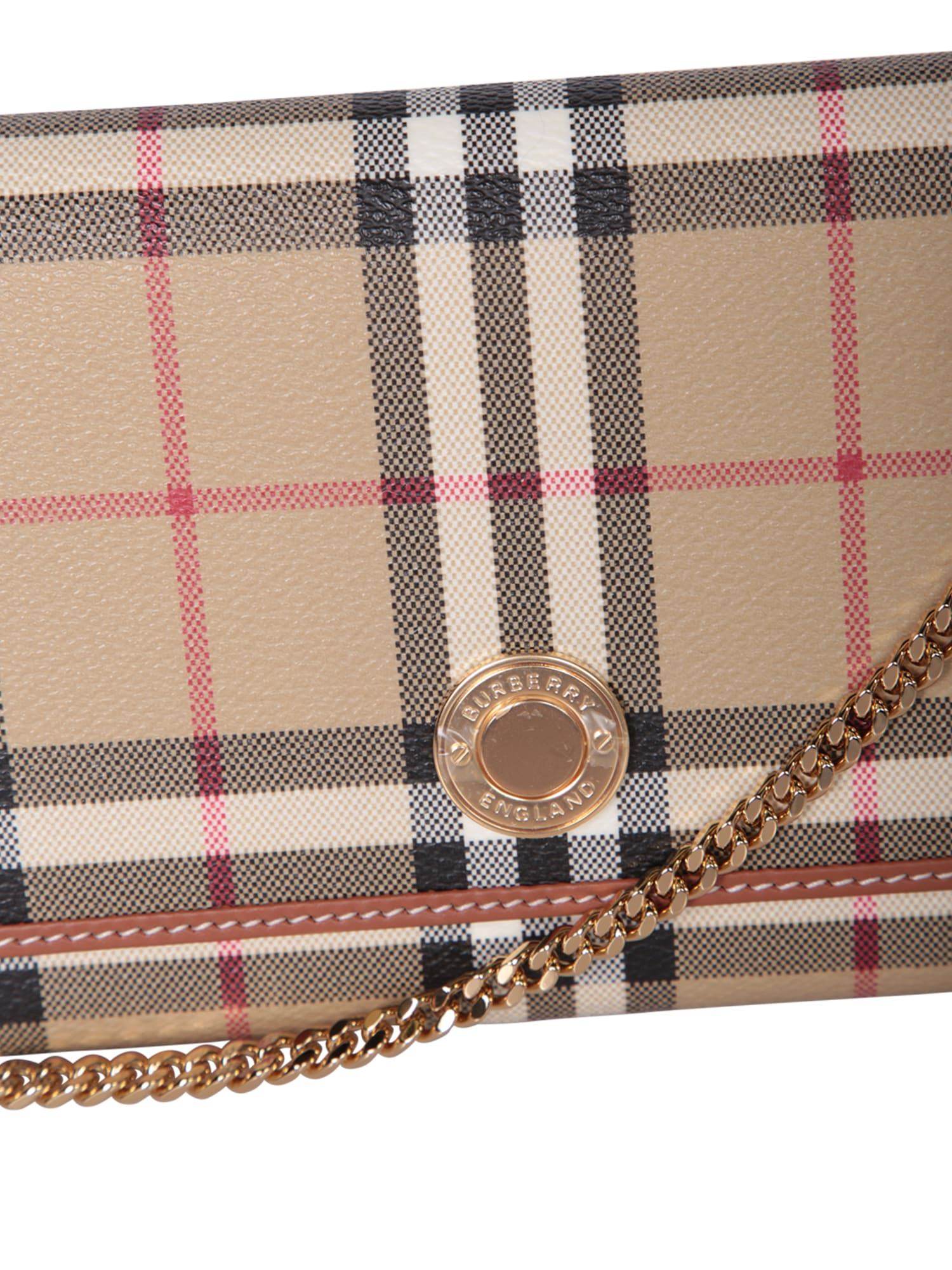 Shop Burberry Hannah Trac Check Beige Bag