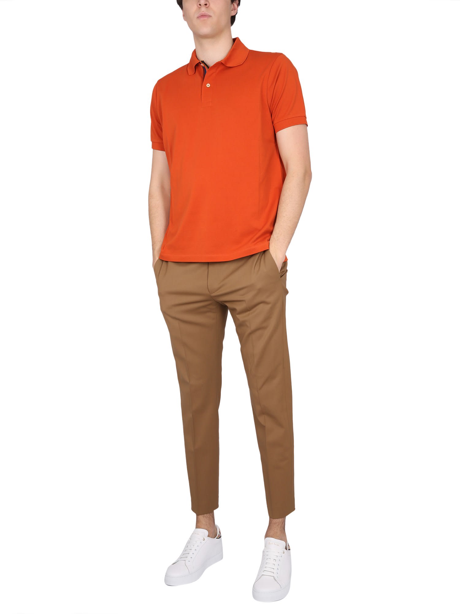Shop Paul Smith Cotton Polo In Orange