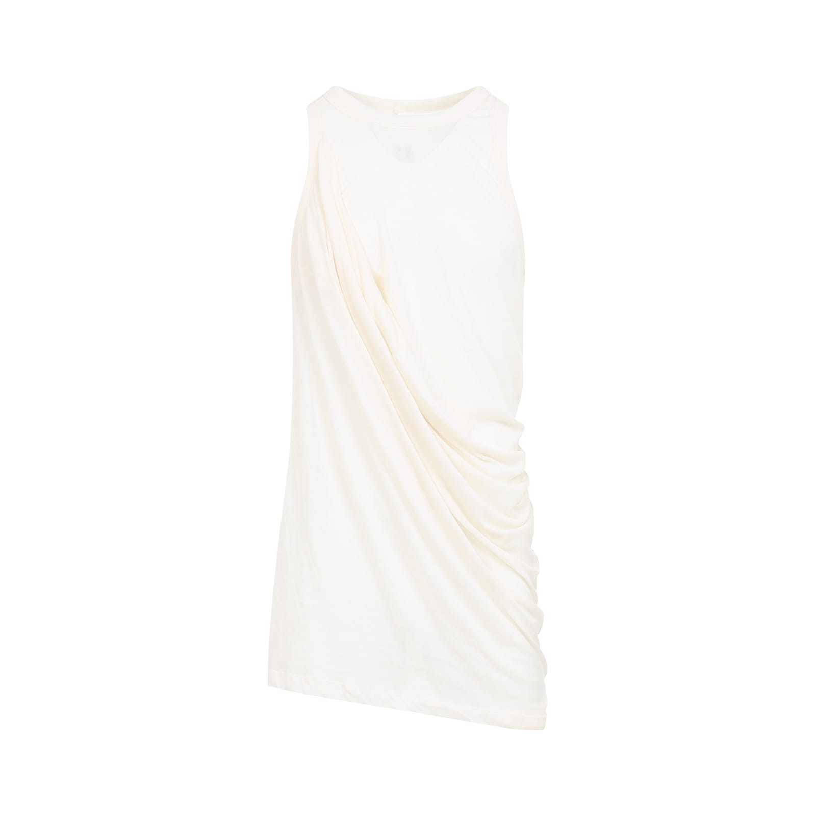 Rick Owens Draped Cotton Sleeveless Top In Neutral Palette In Natural