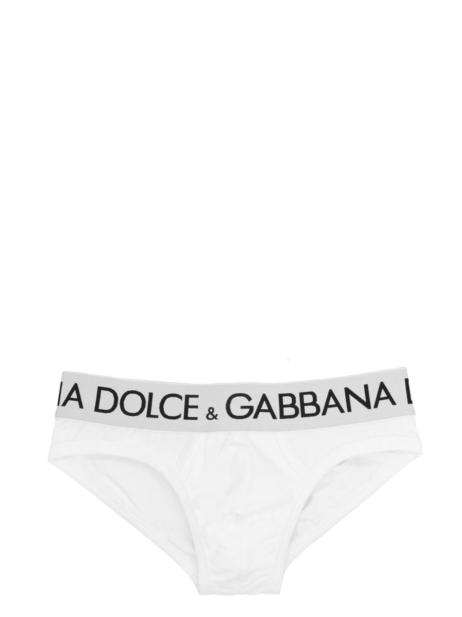 Shop Dolce & Gabbana Midi Briefs In Bianco Ottico