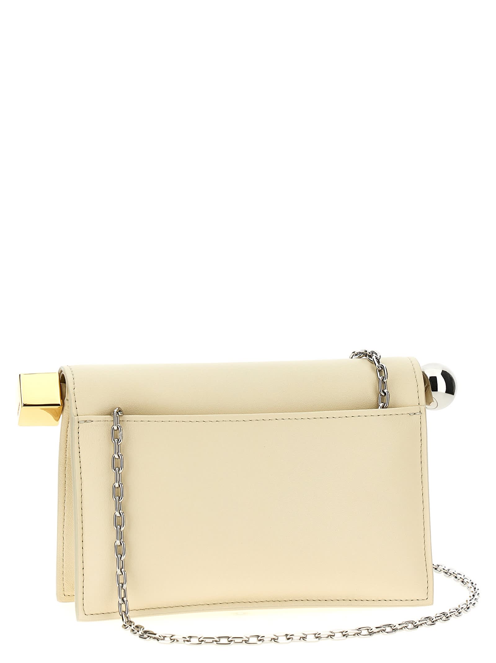 Shop Jacquemus La Petite Pochette Rond Carré Clutch In Beige