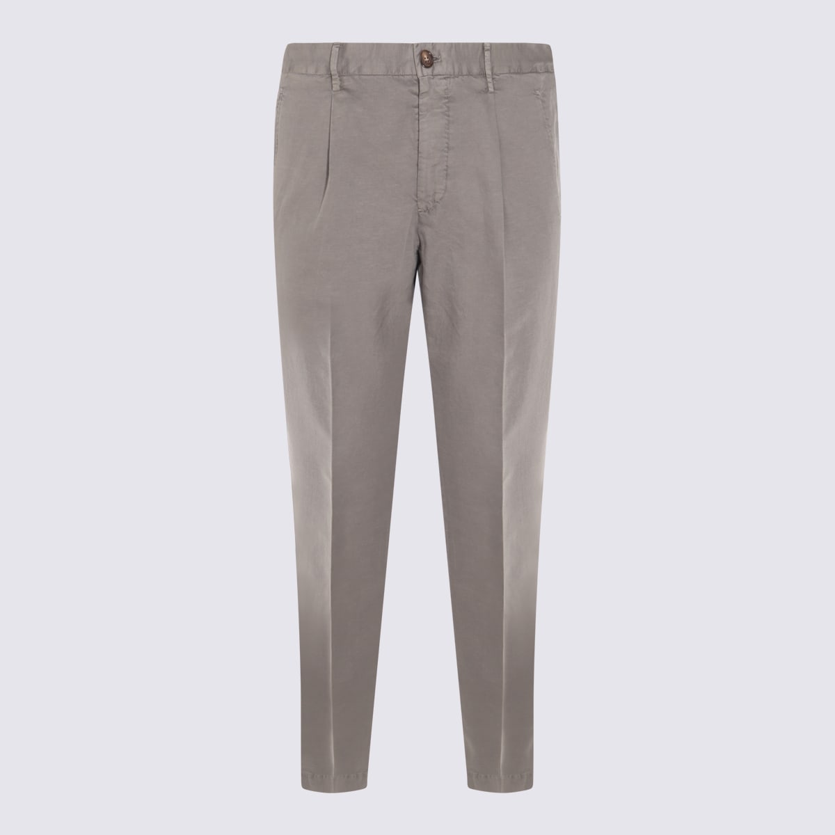 Incotex Straight-leg Tailored Pants With Subtle Pleats In Gray