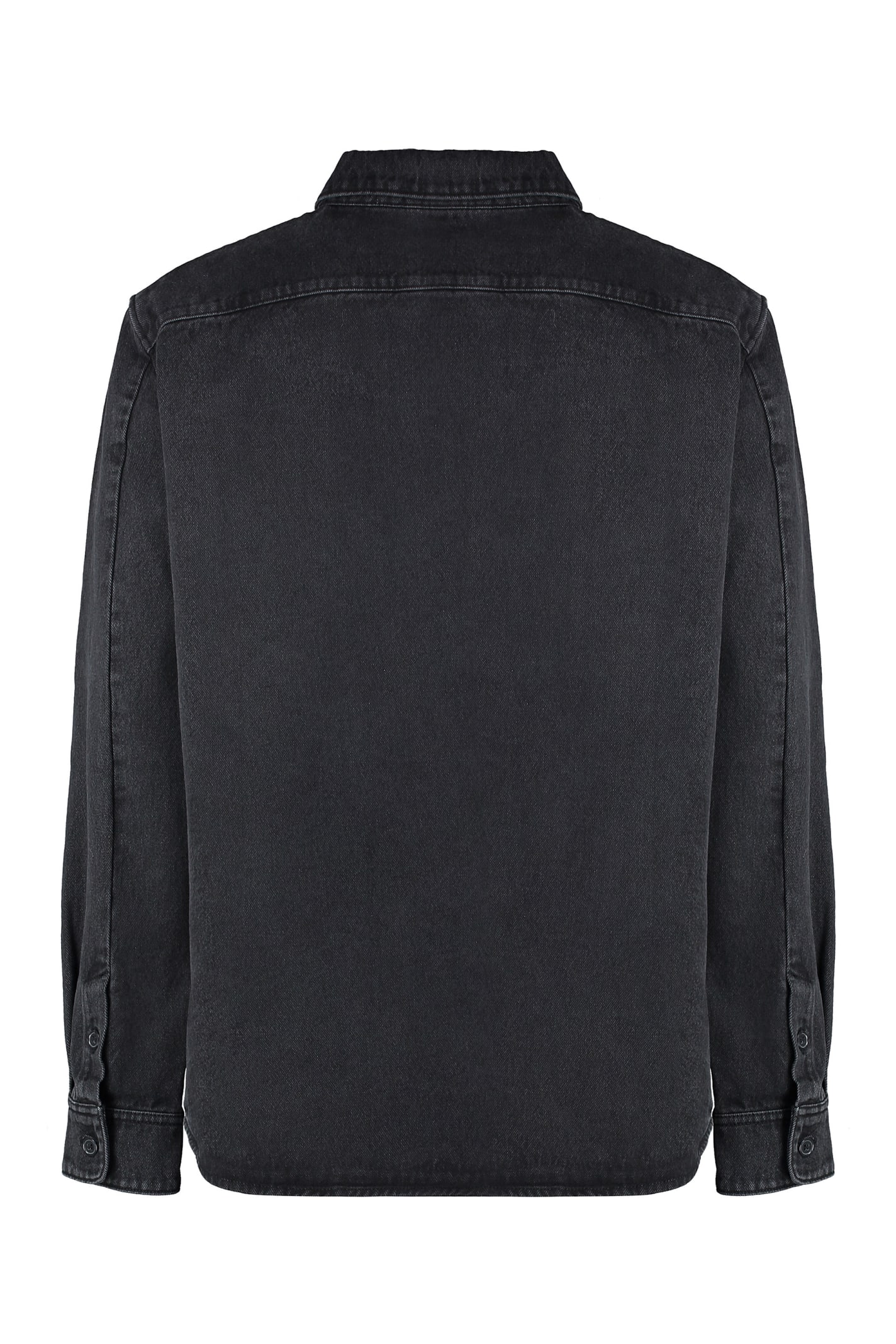 Shop Apc Vittorio Overshirt In Denim In Black